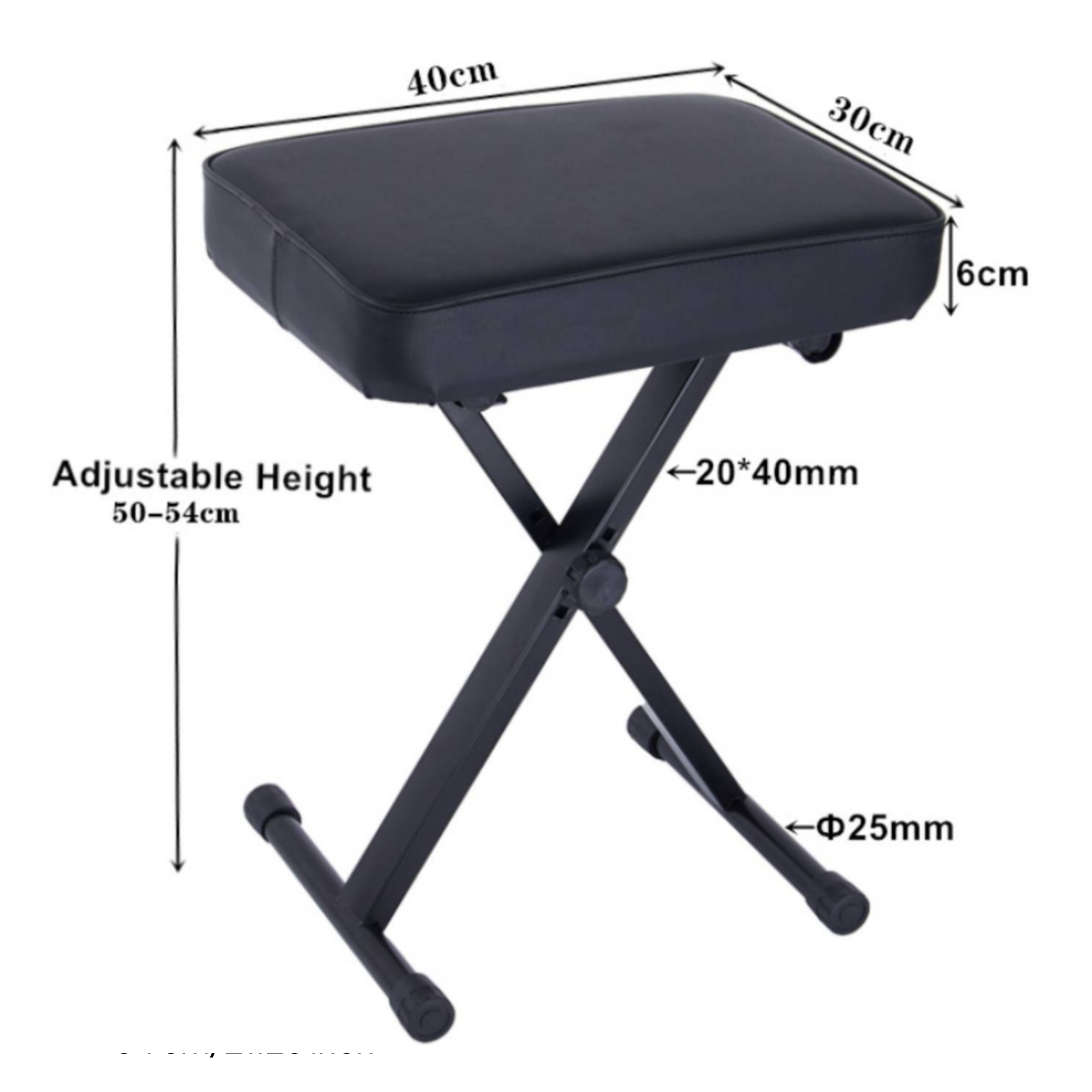 Adjustable Folding Piano Stool Foldable X Style Keyboard Bench Sturdy Adjustable Piano Bench for Stage