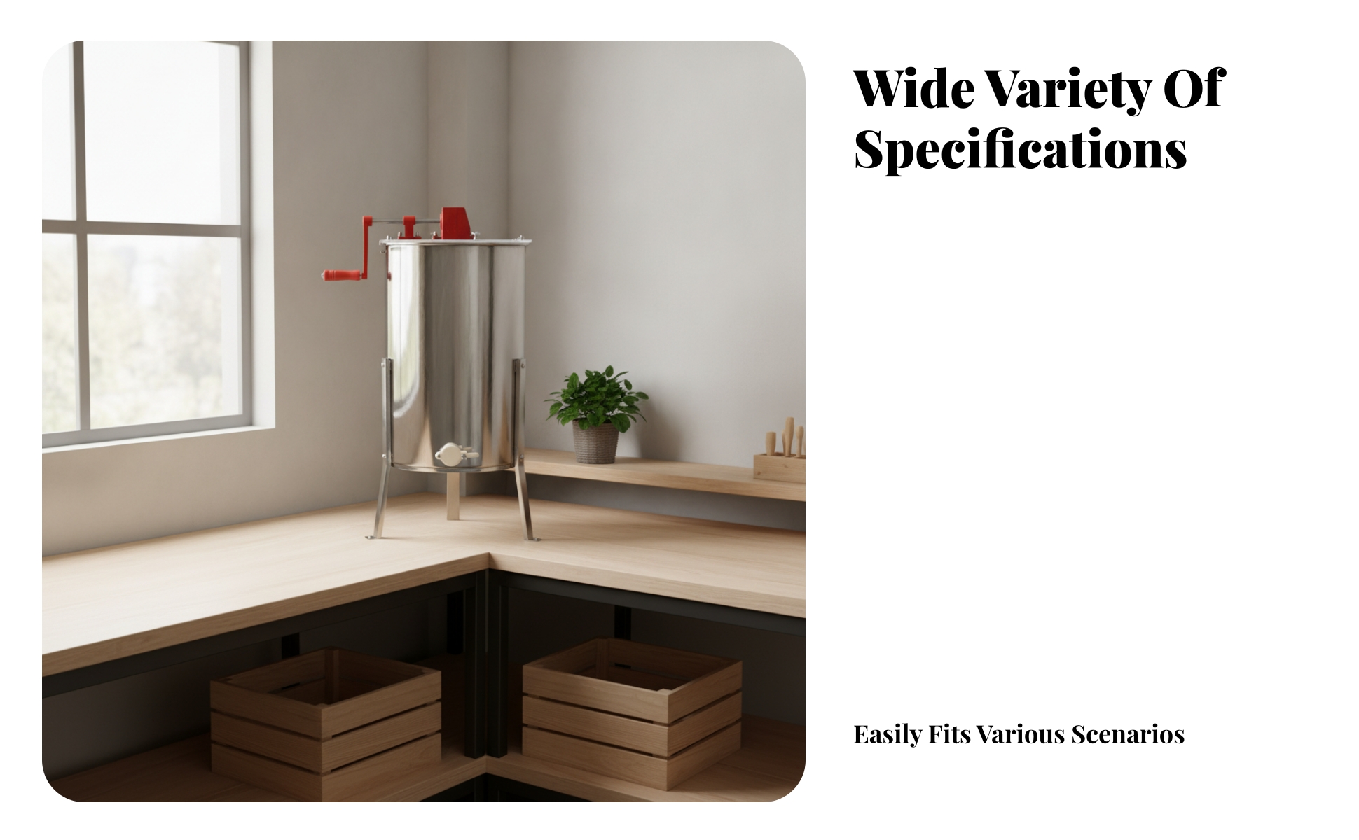 Manual Honey Cylindrical Manual Honey Extractor Frame Support