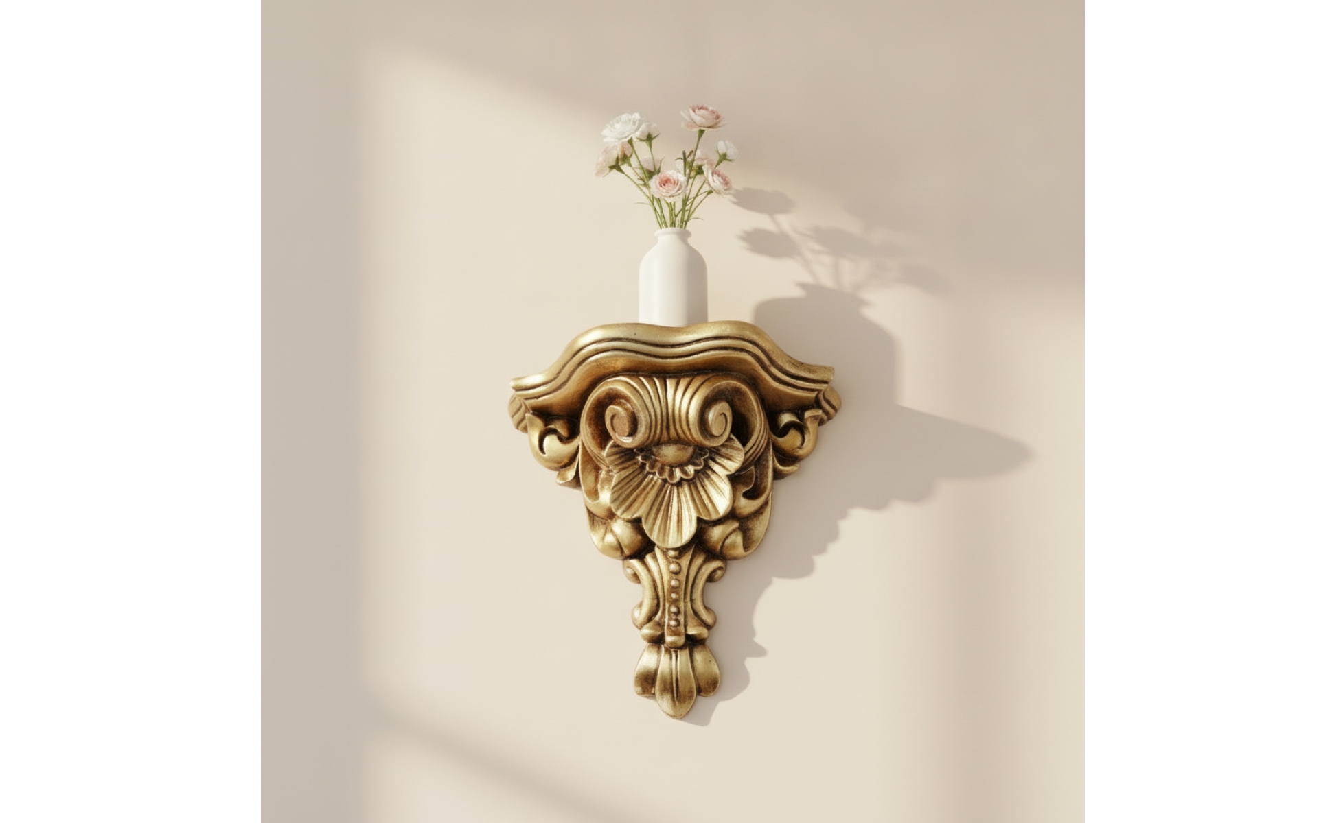 Ornate Wall Shelf Antique Finish Decorative Wall Shelf Resin
