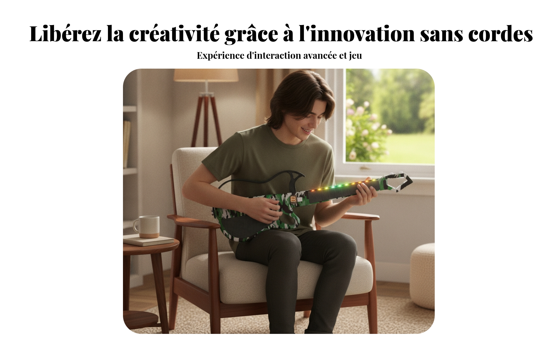 Guitare Pliable Bluetooth Guitare Électronique Pliable Barre Lumineuse