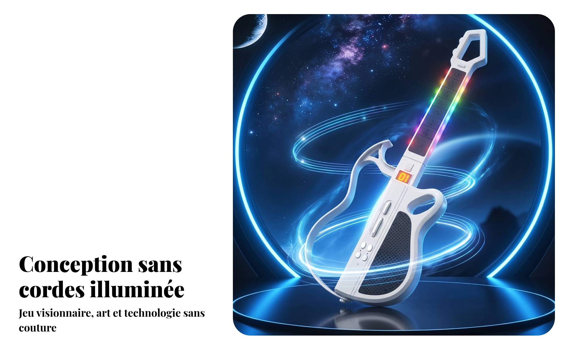 Guitare Pliable Bluetooth Guitare Électronique Pliable Barre Lumineuse