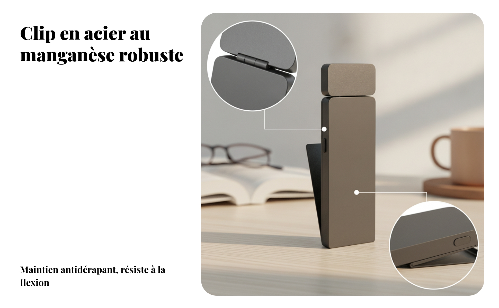 Lampe Livre Clip Rectangulaire Lampe Livre avec Charge Intégrée Autonomie Longue