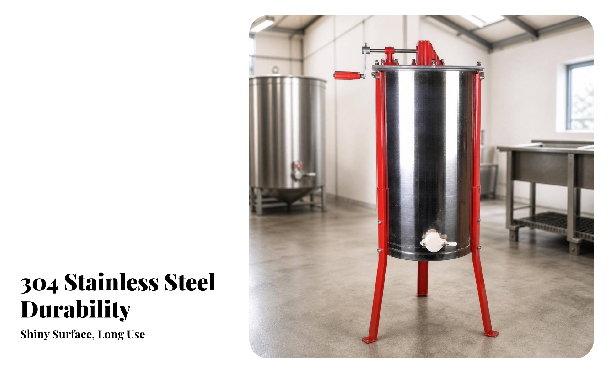 Manual Honey Cylindrical Manual Honey Extractor Frame Support