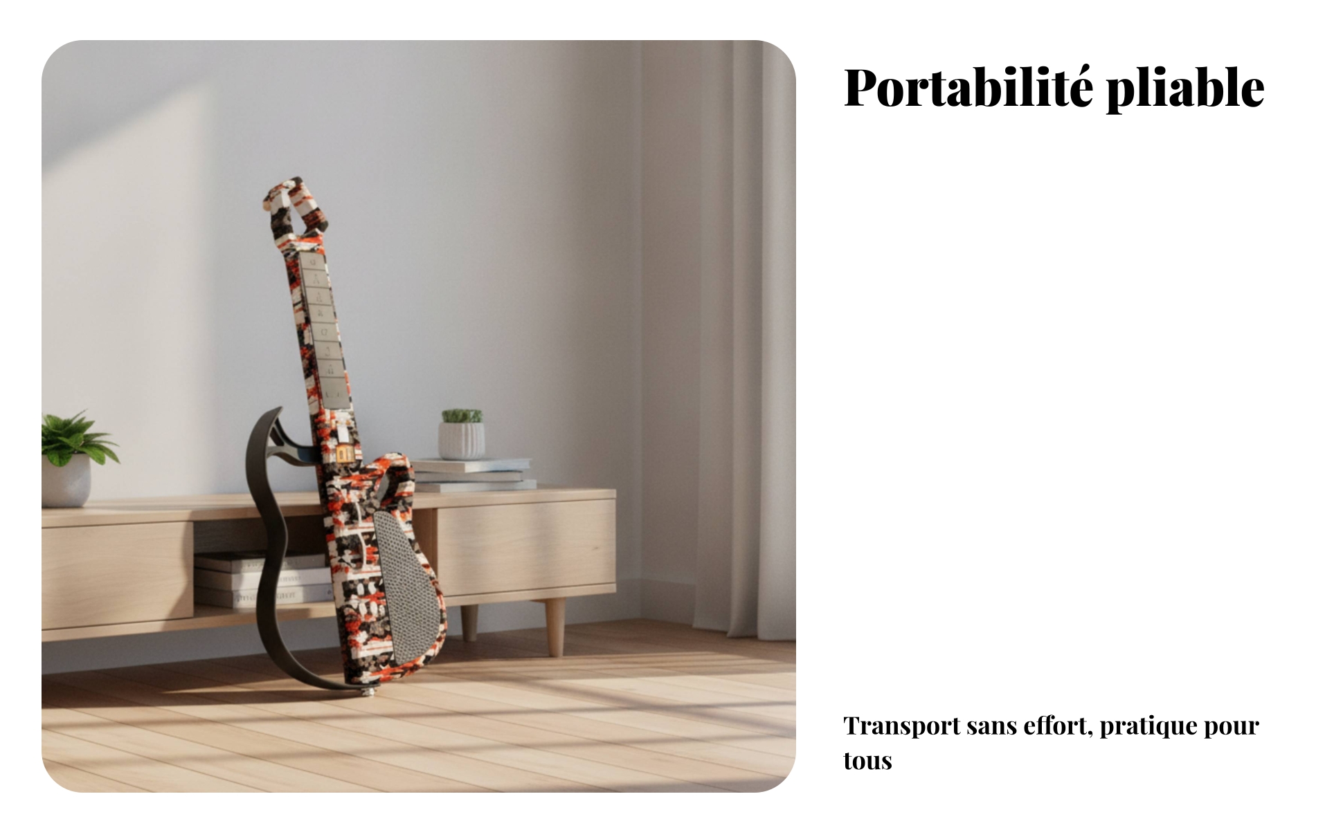 Guitare Pliable Bluetooth Guitare Électronique Pliable Barre Lumineuse
