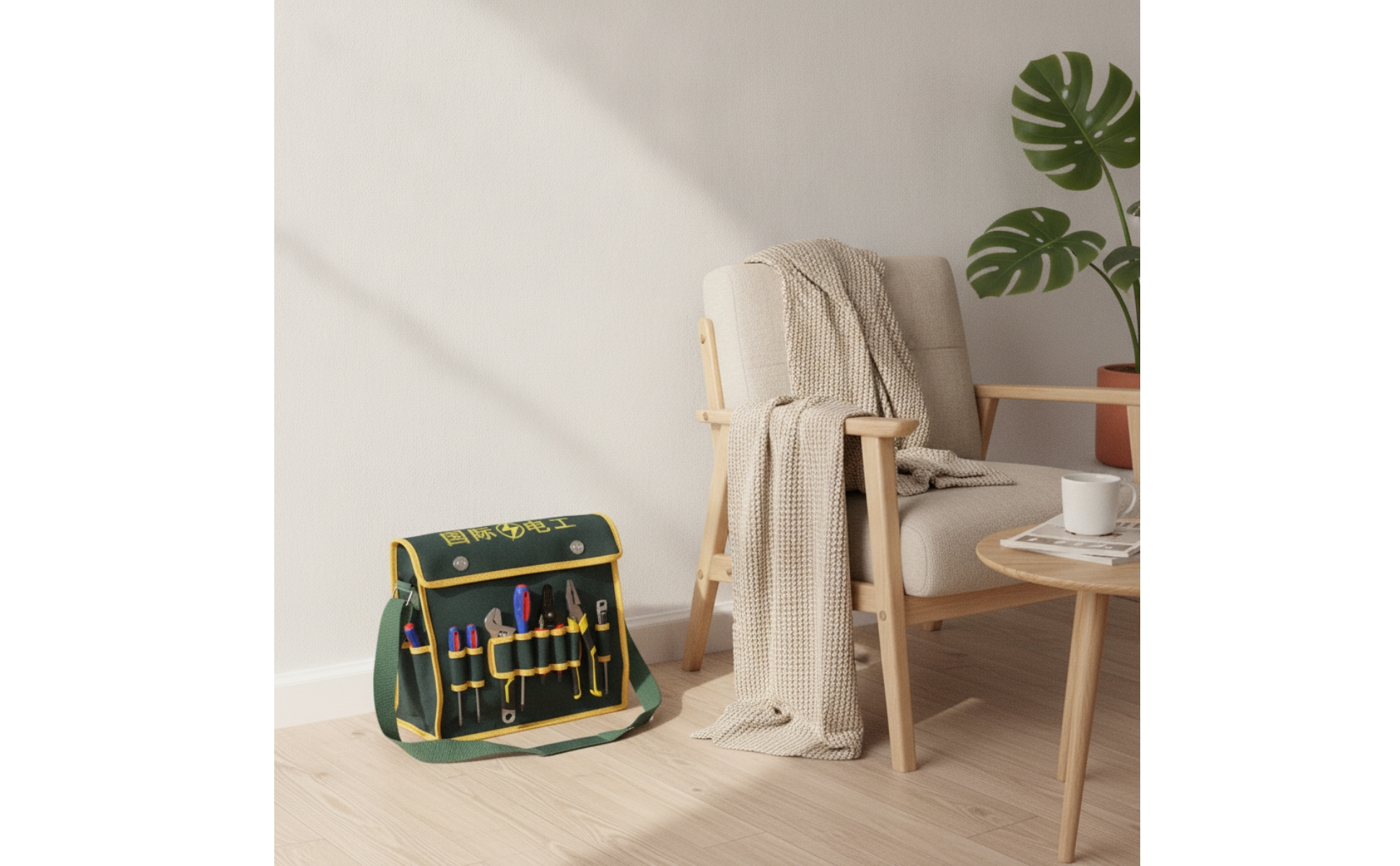 Werkzeugtasche mit Schultergurt strapazierfähig Elektrikertasche verstellbar