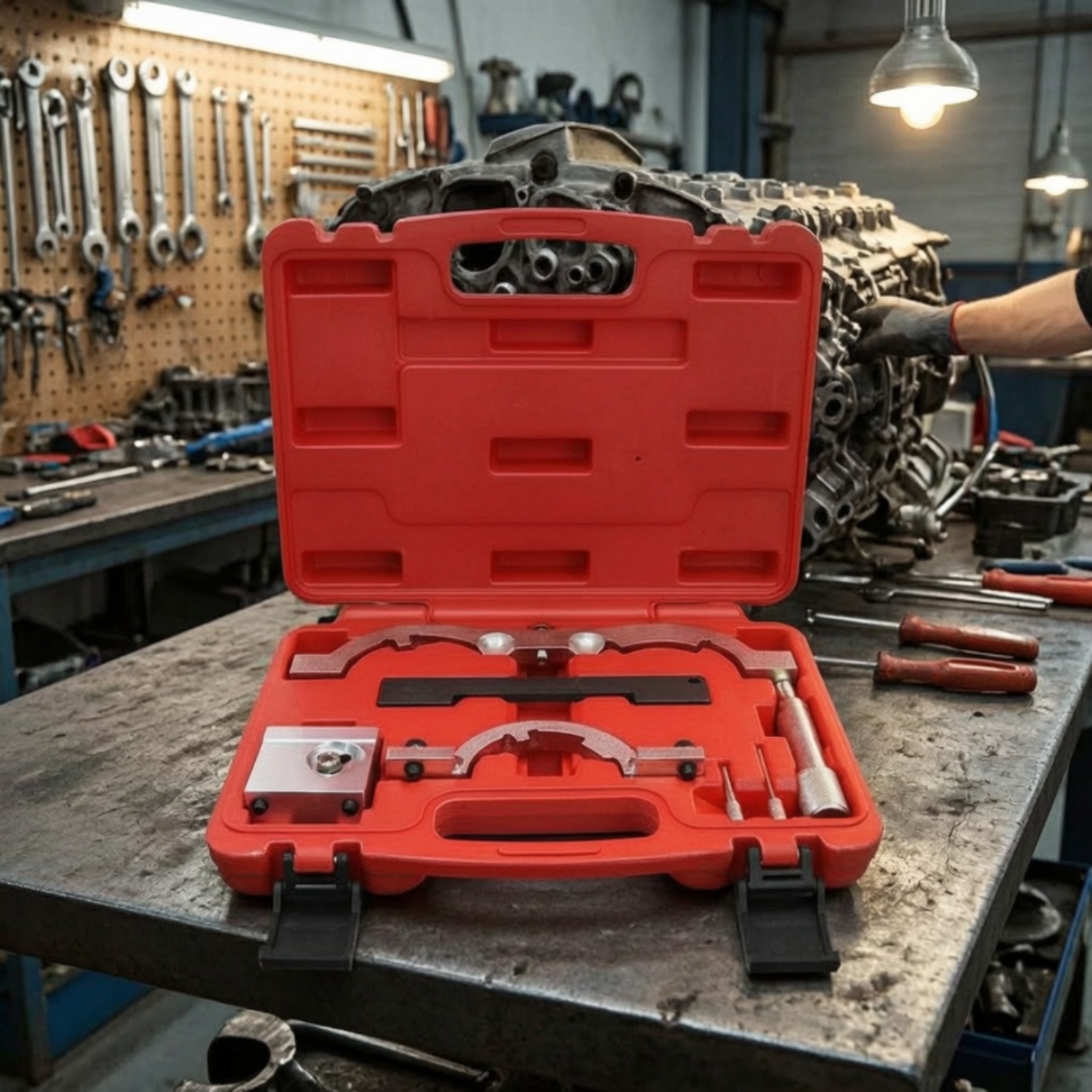 Enginezeitwerkzeug hochfester Stahl Motorsteuerzeit-Werkzeugsatz für Heimwerker - Produktbild 1