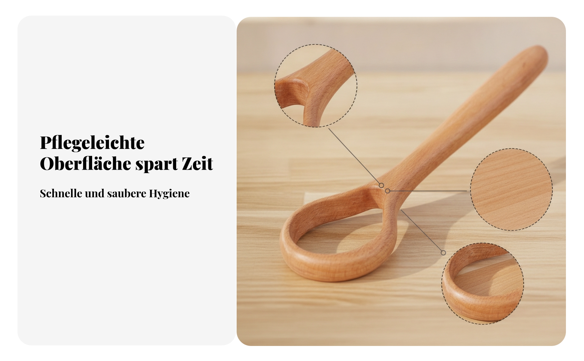 Holz-Teigrührer Buchenholz Teigrührer Lebensmittelecht