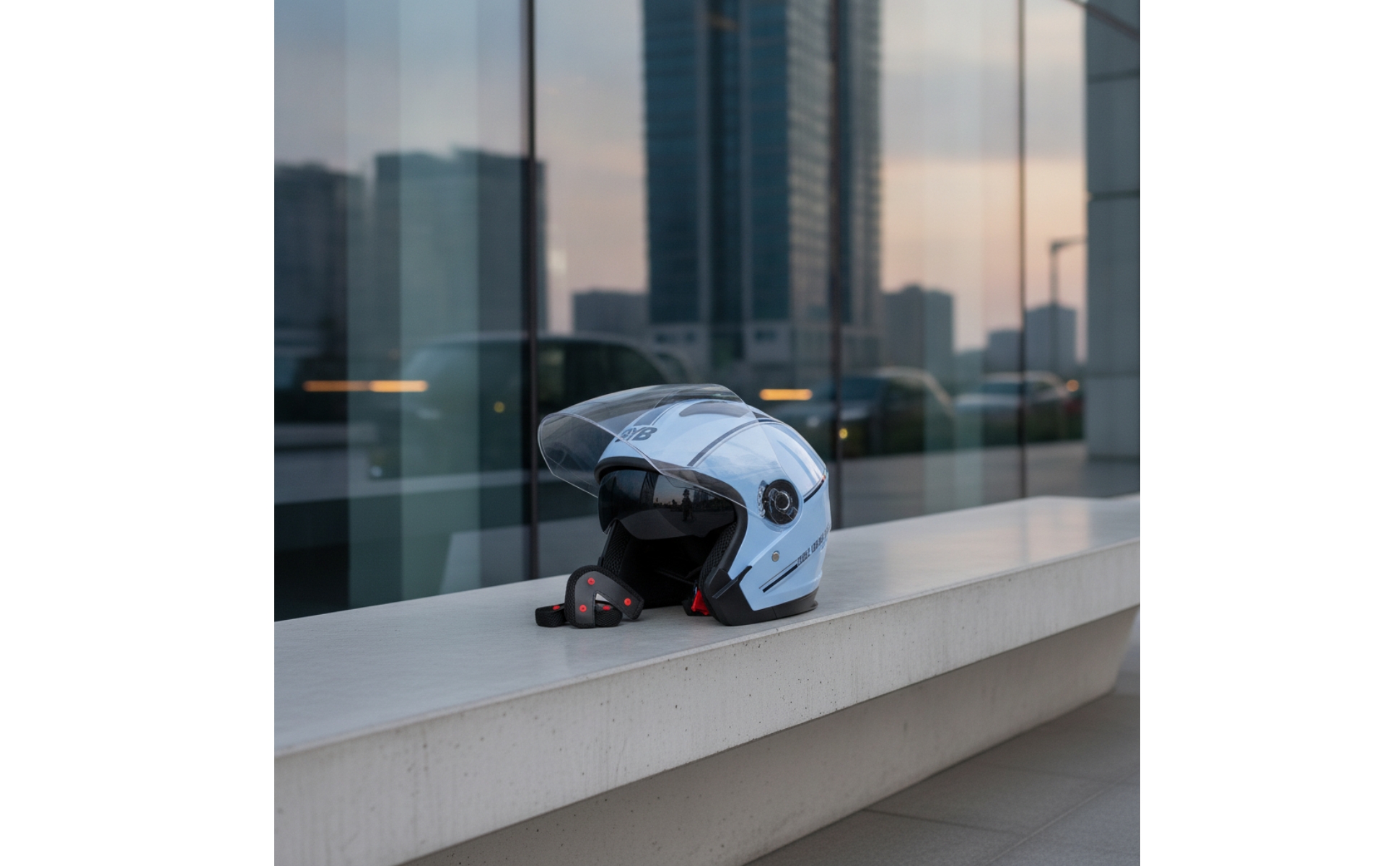 Casque Moto Demi-Jet Coque ABS Casque Vélo Électrique Demi-Jet Rembourrage EPS