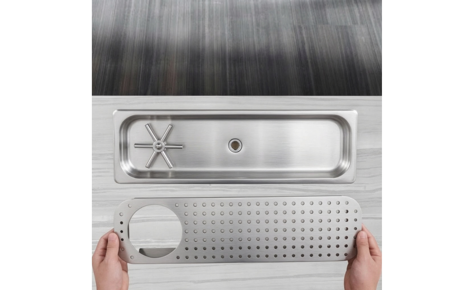 Rince-Tasse Encastrable Acier Inoxydable Lave-Tasse Encastrable Grille Perforée
