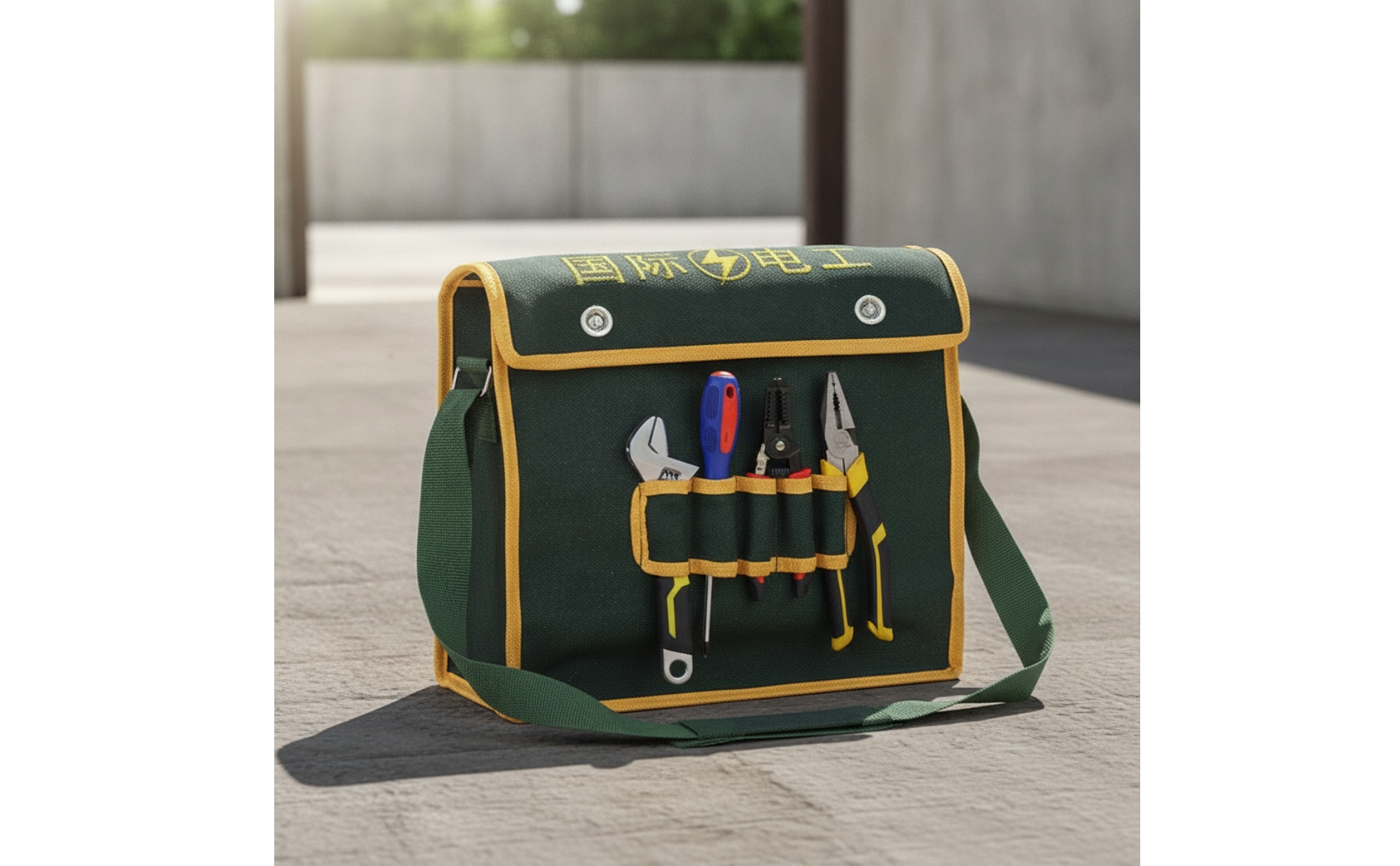 Werkzeugtasche mit Schultergurt strapazierfähig Elektrikertasche verstellbar