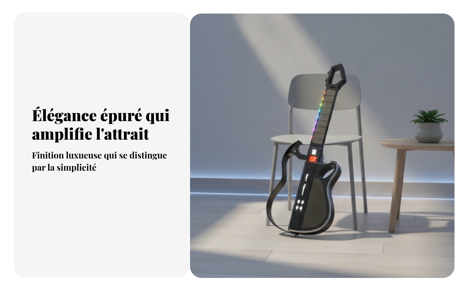 Guitare Pliable Bluetooth Guitare Électronique Pliable Barre Lumineuse