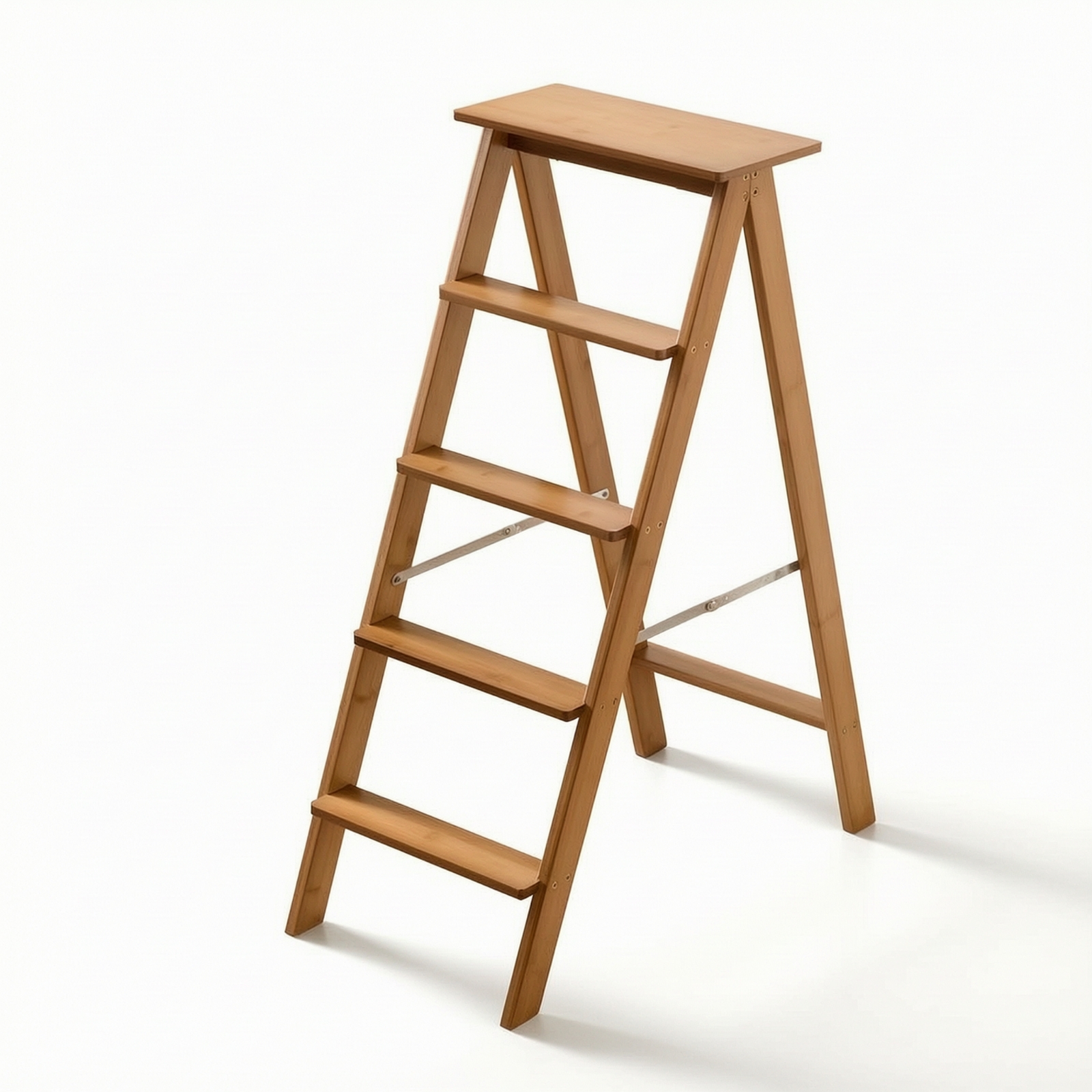 Five-Step Ladder Sturdy Folding Step Stool Heavy Duty for Kitchen, Library