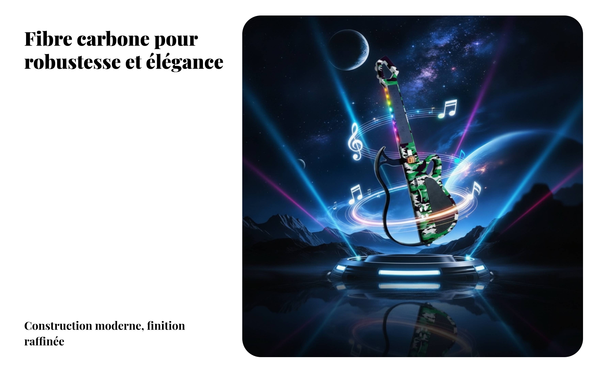 Guitare Pliable Bluetooth Guitare Électronique Pliable Barre Lumineuse