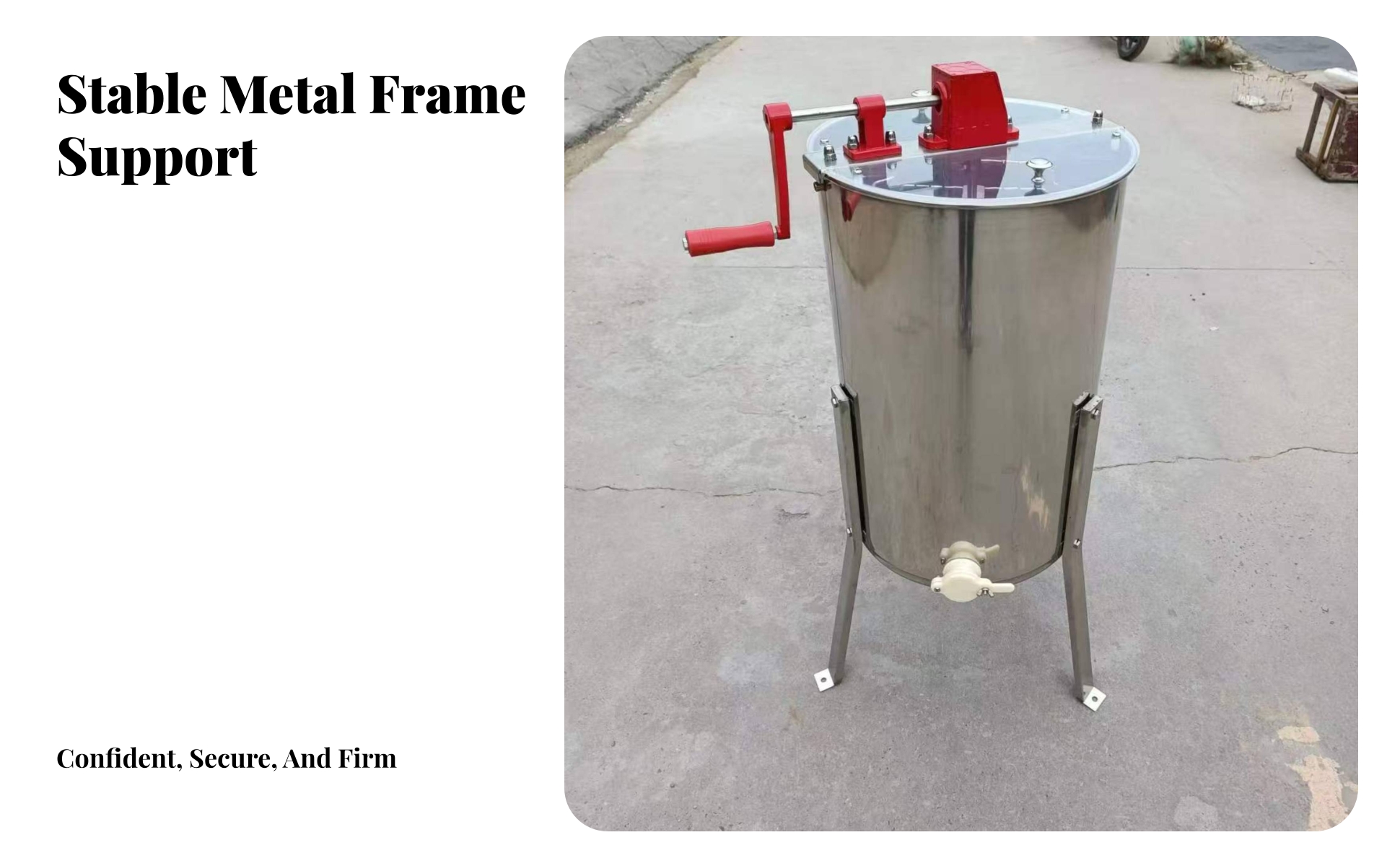Manual Honey Cylindrical Manual Honey Extractor Frame Support
