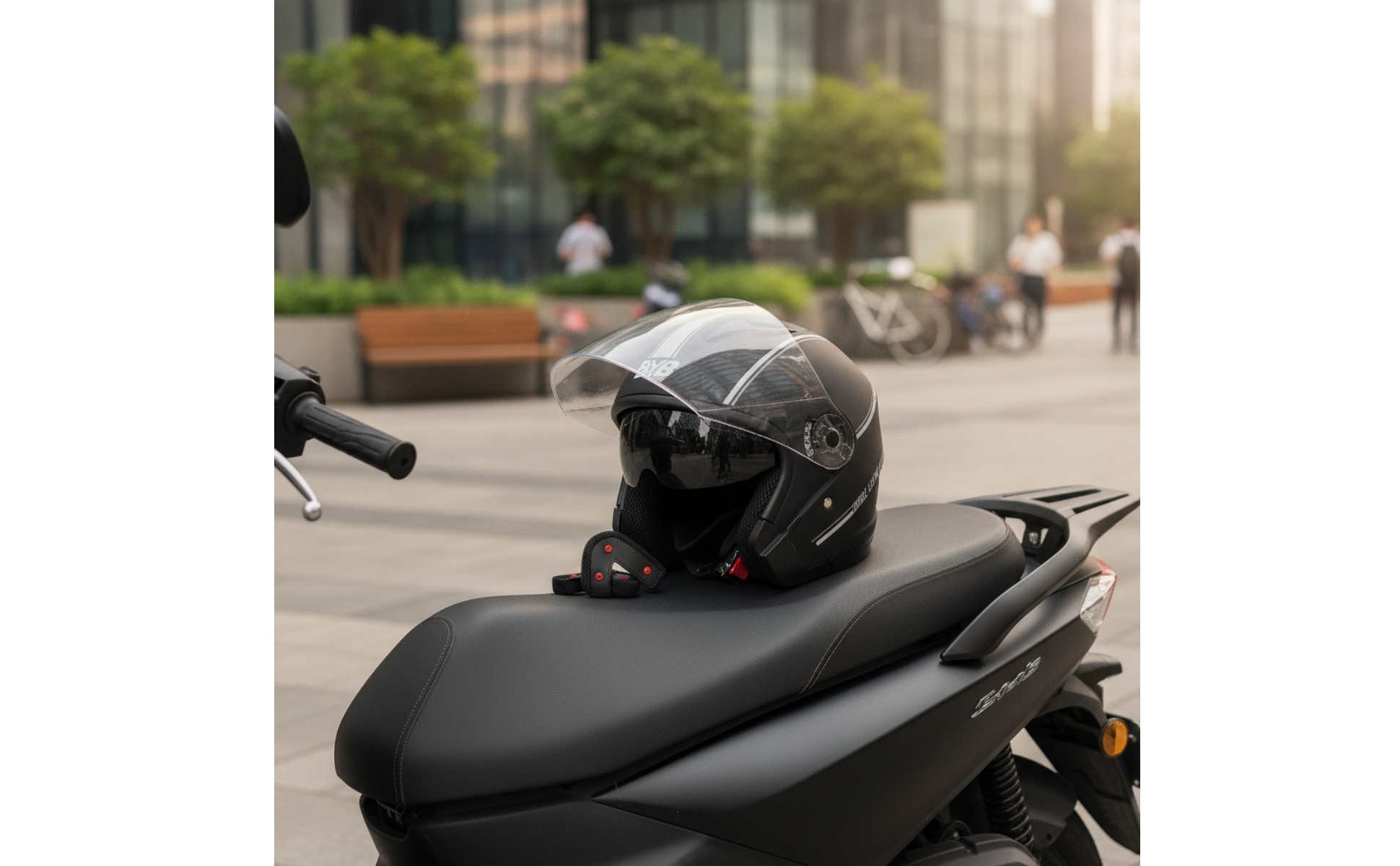 Casque Moto Demi-Jet Coque ABS Casque Vélo Électrique Demi-Jet Rembourrage EPS