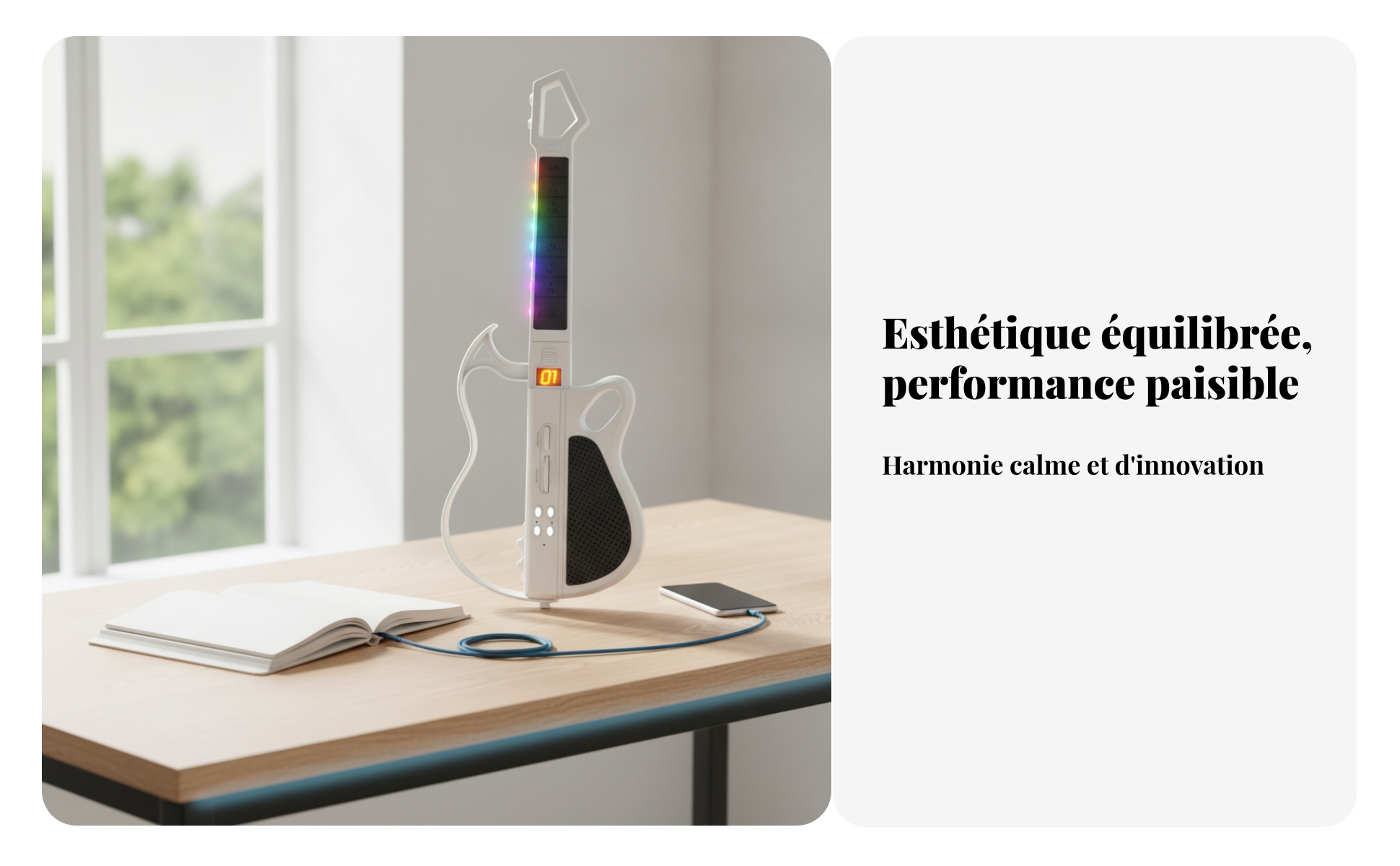 Guitare Pliable Bluetooth Guitare Électronique Pliable Barre Lumineuse