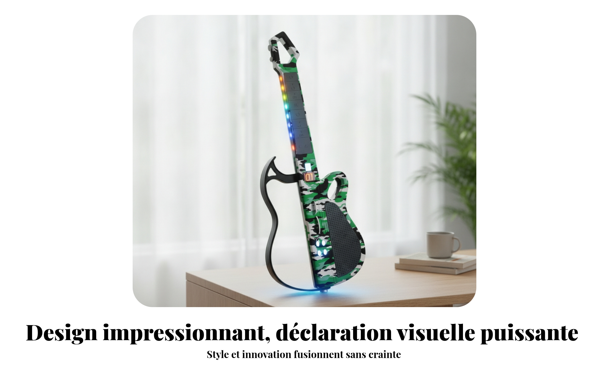 Guitare Pliable Bluetooth Guitare Électronique Pliable Barre Lumineuse