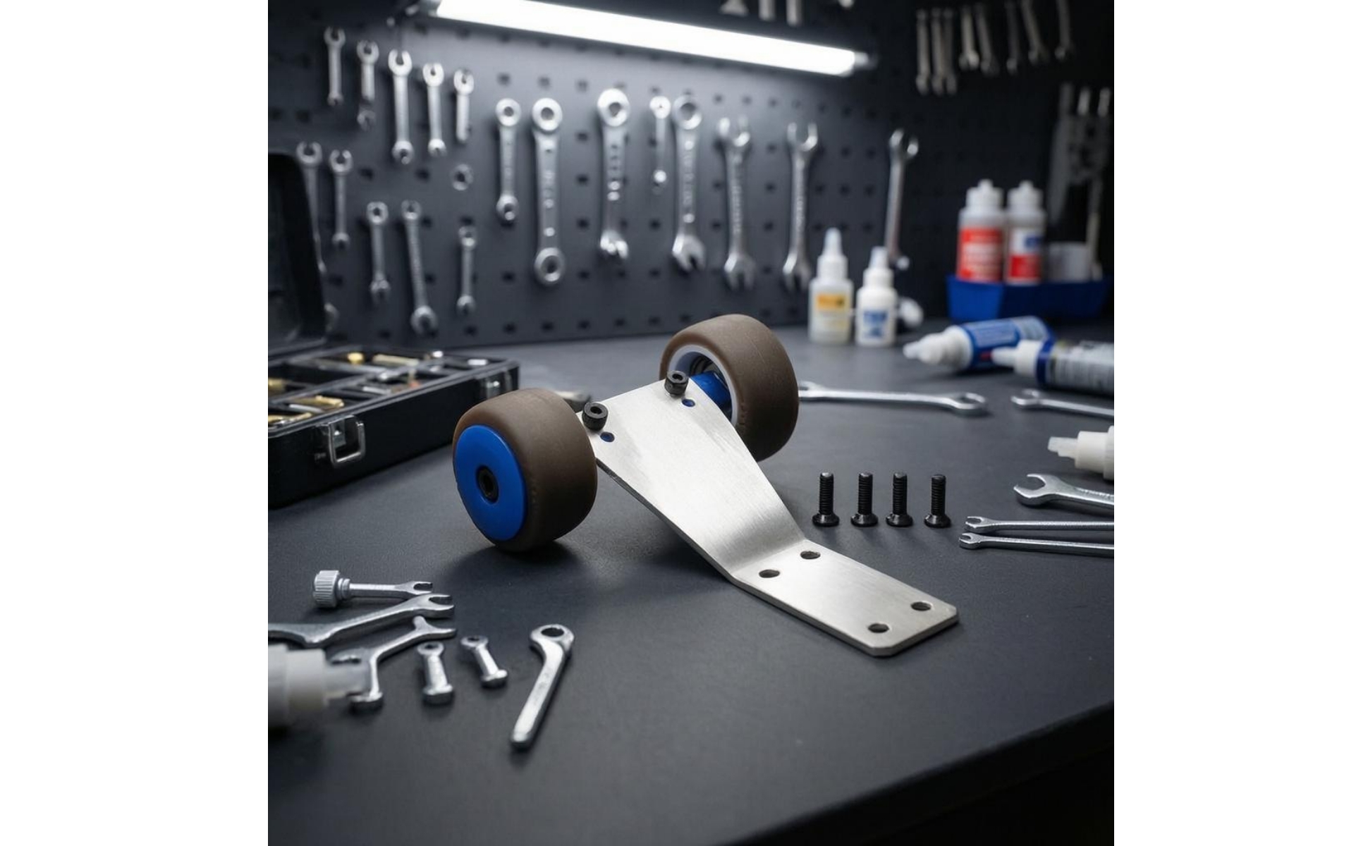 Wheelie Bar Stainless Steel RC Wheelie Bar Hard Rubber Wheels