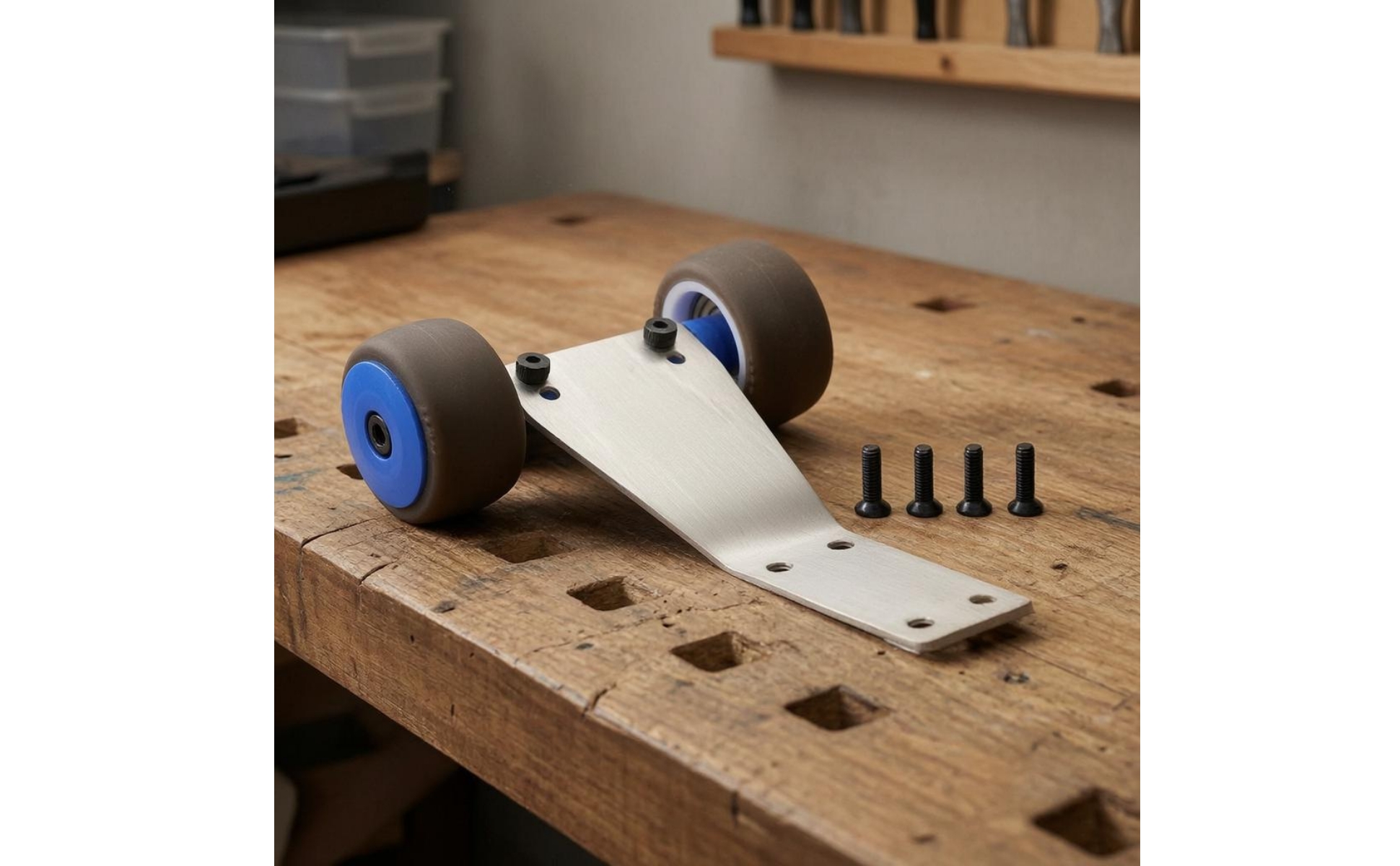 Wheelie Bar Stainless Steel RC Wheelie Bar Hard Rubber Wheels