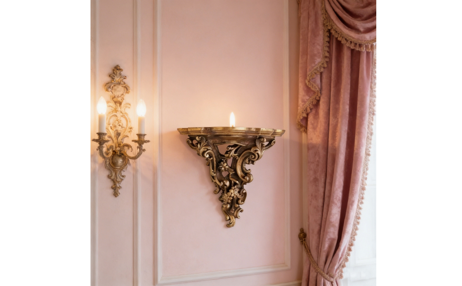 Wall Candle Sconce Holder Antique-Style Wall-Mounted Candle Sconce Ornate