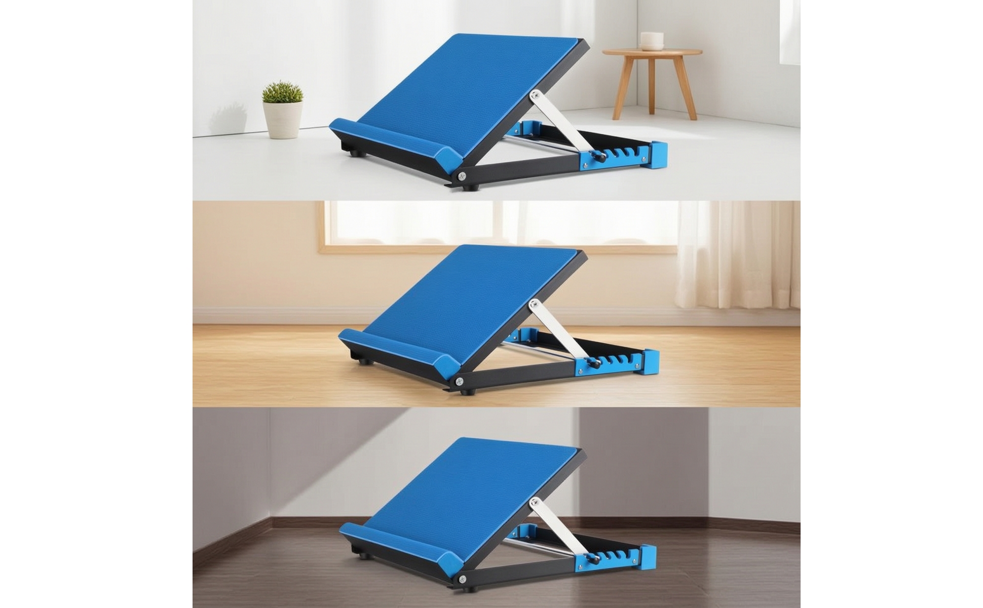 Slant Board with Metal Frame Stable Wooden Slant Board Anti-Slip for Athletes