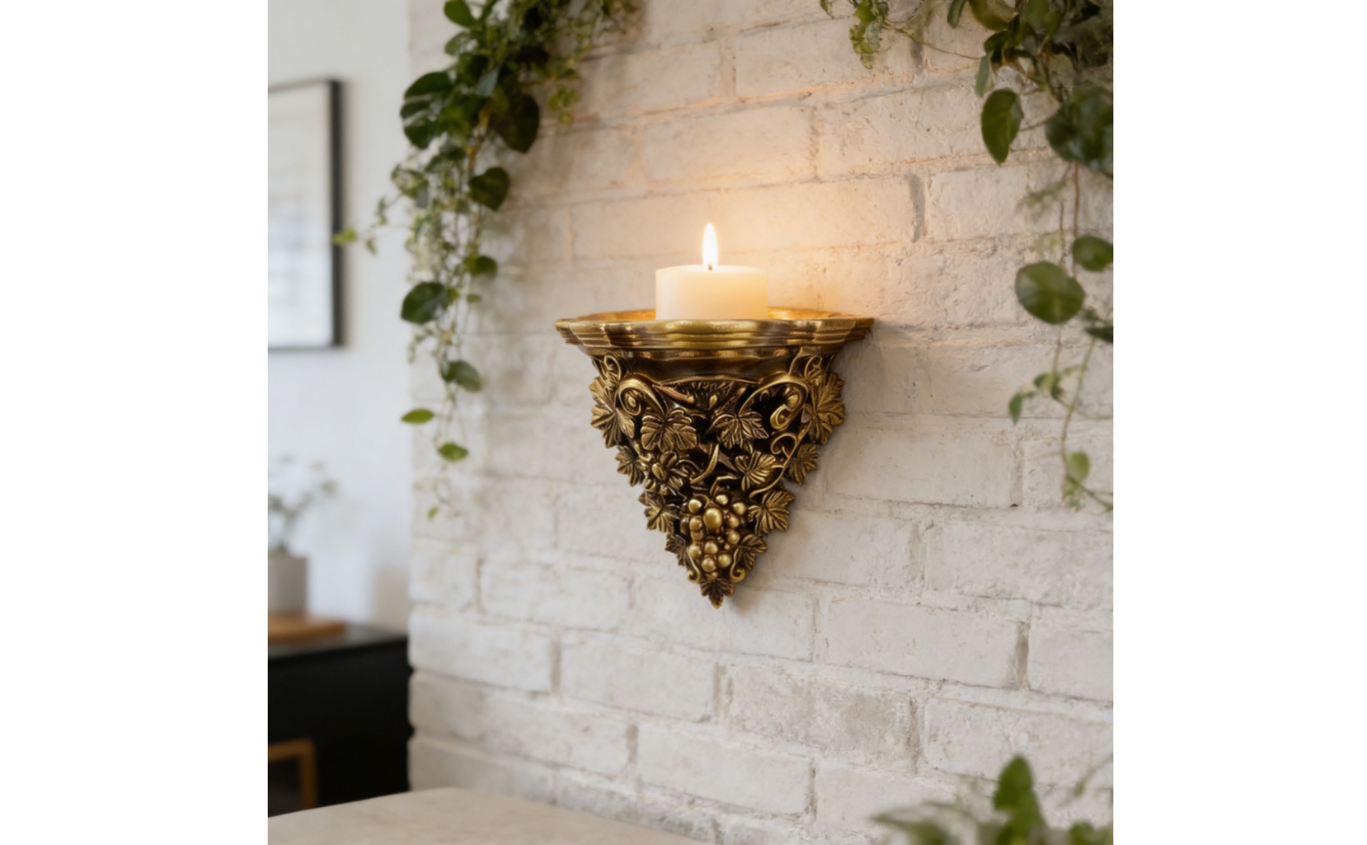 Wall Candle Sconce Holder Antique-Style Wall-Mounted Candle Sconce Ornate