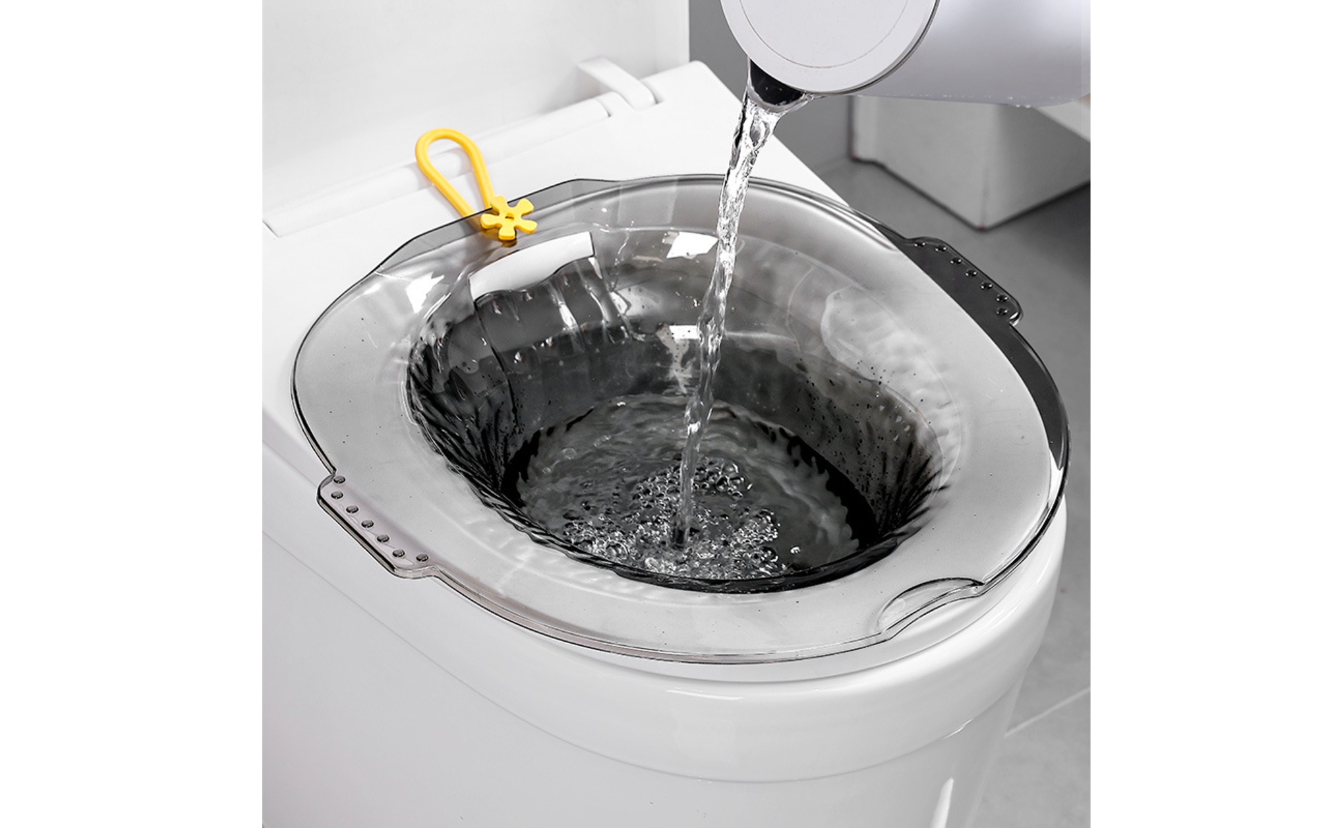 Sitz Bath with Flusher Toilet-Mounted Sitz Bath Basin Translucent