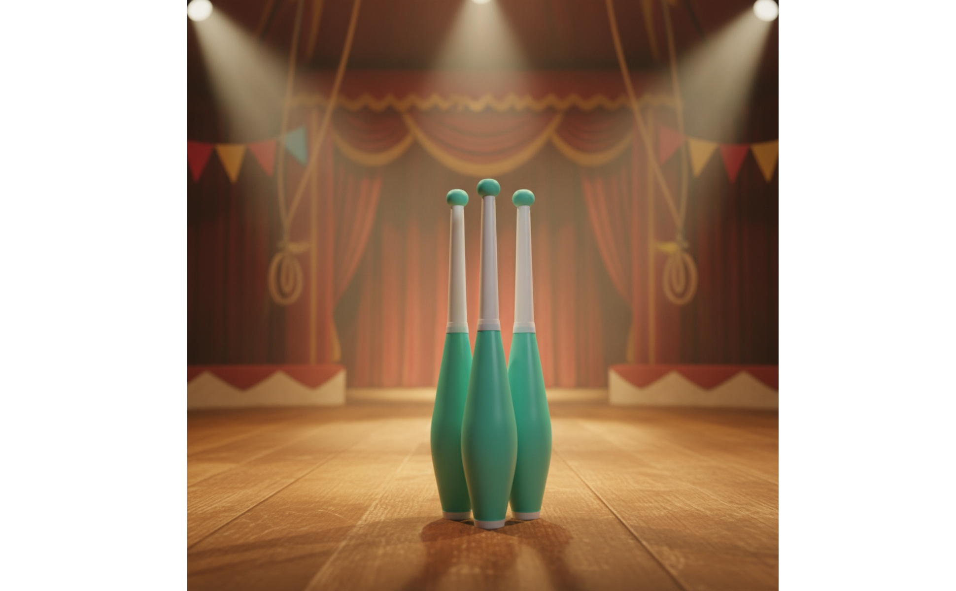 3 Pieces Juggling Club Set Tapered Juggling Clubs Molded for Jugglers, Beginners