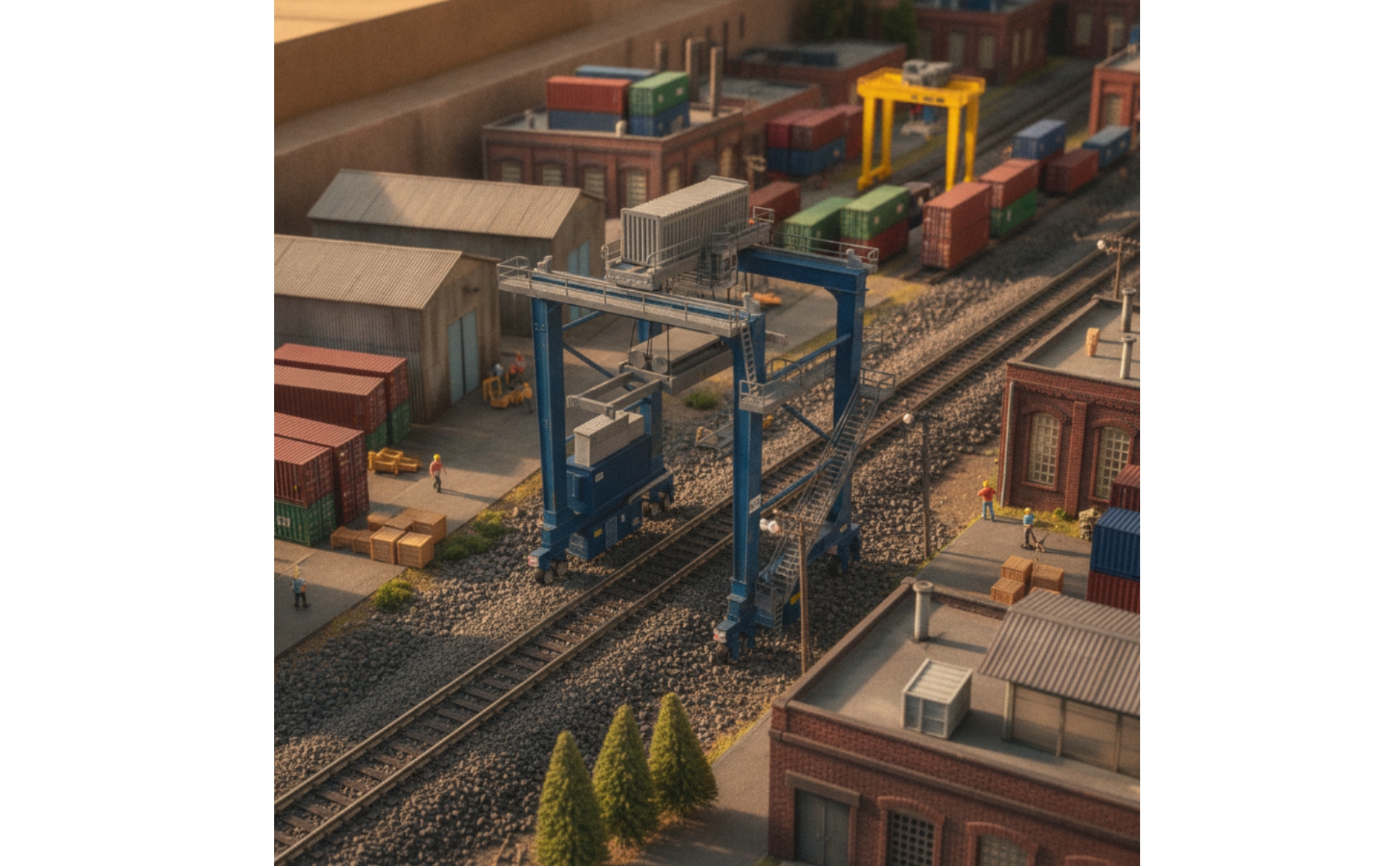 Container Crane HO-Scale Gantry Crane Industrial for Railway Layouts, Hobbyists