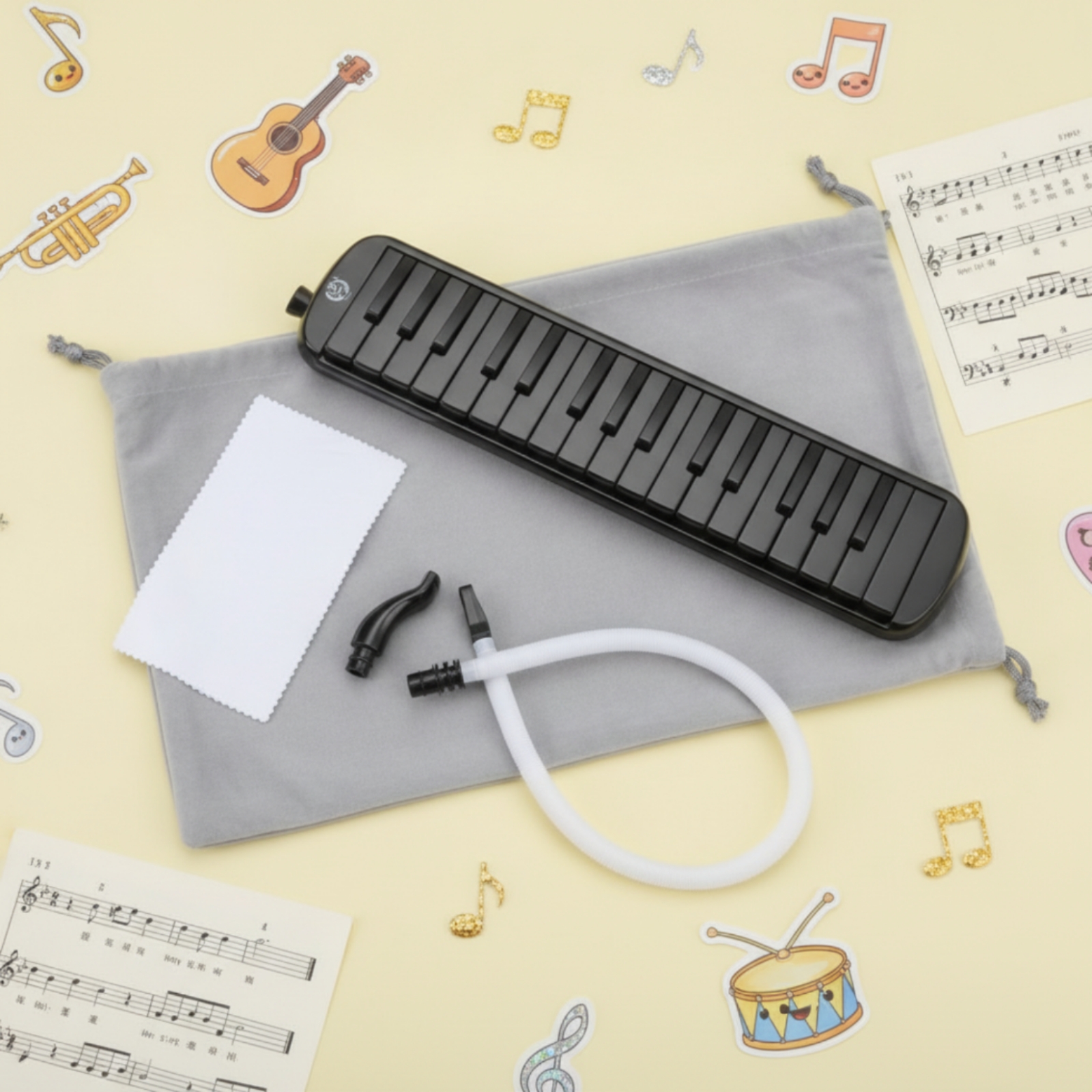 Melodica mit Koffer tragbar Melodica mit Mundstück bequem zu tragen für - Produktbild 1