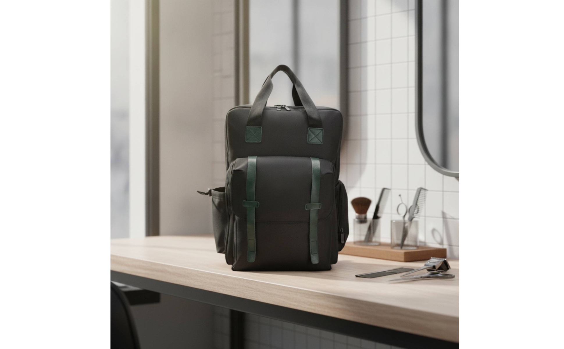 Barber Tool Bag Multi-Compartment Backpack with Front Pockets Padded for Barbers