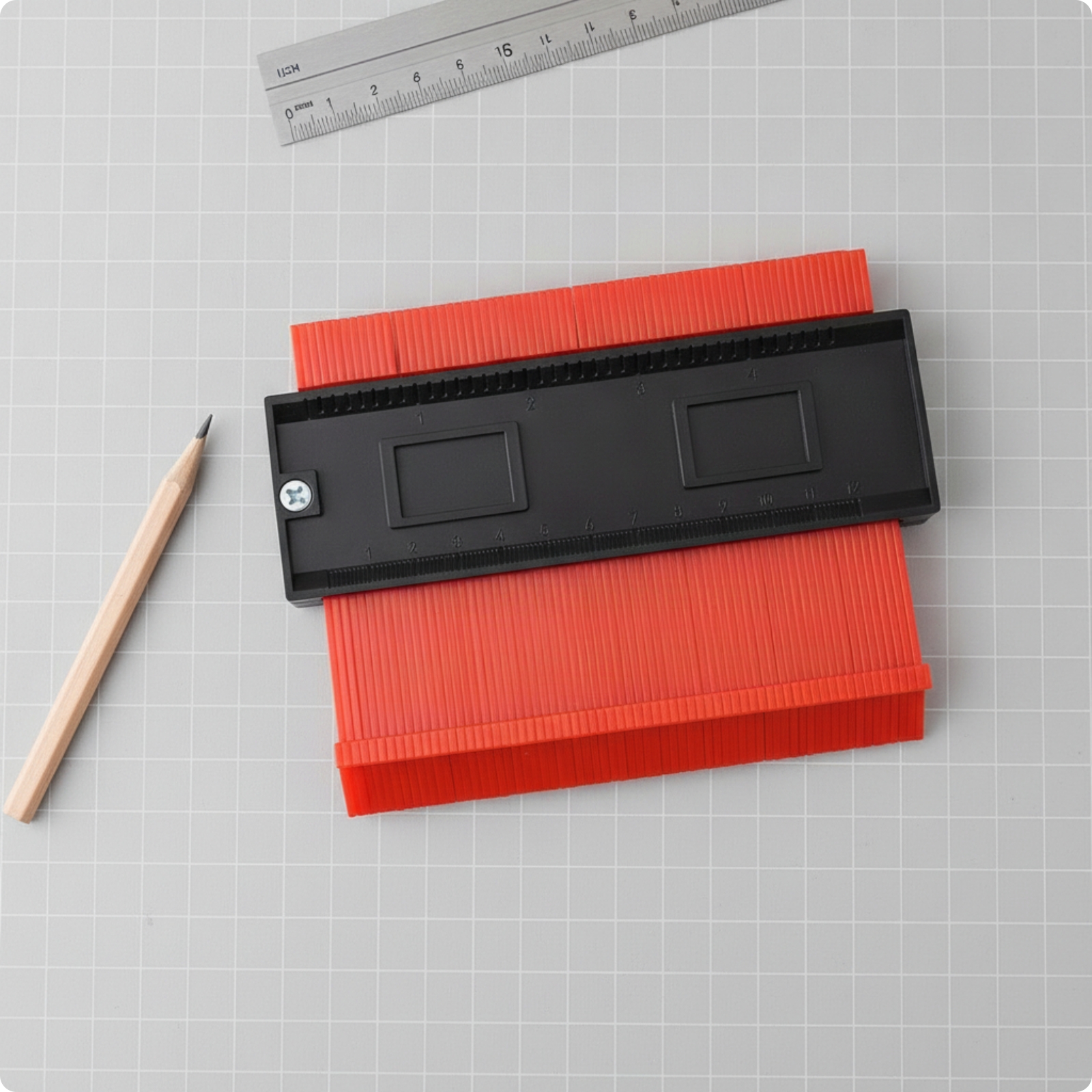 Contour Gauge Black Rectangular Profile Copy Tool Not Fade for Tile Layout