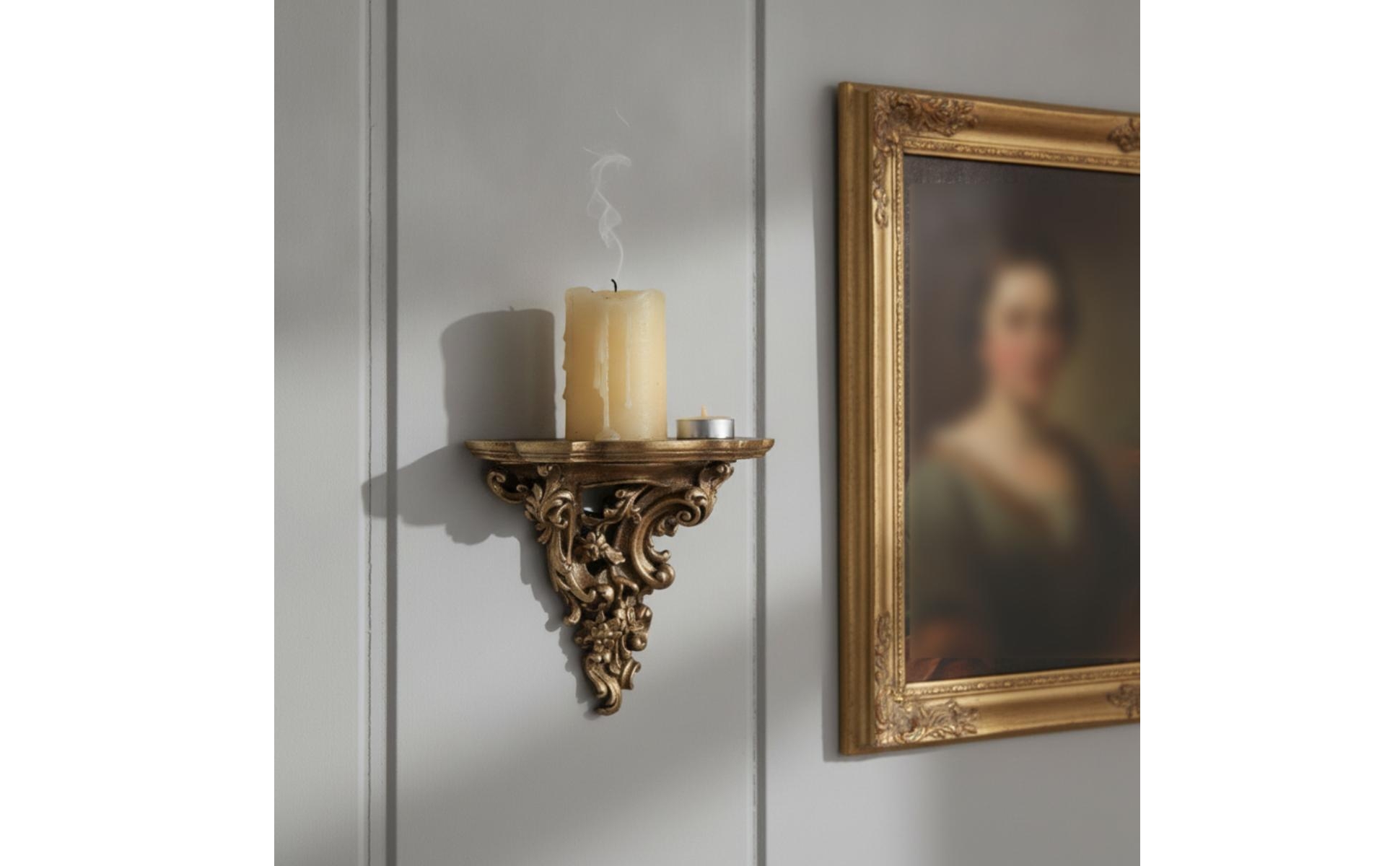 Wall Candle Sconce Holder Antique-Style Wall-Mounted Candle Sconce Ornate