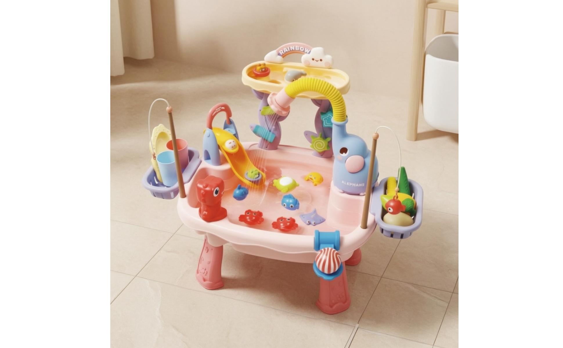 Elephant Water Table Circulating Faucet Animal Water Park Rainbow Arch
