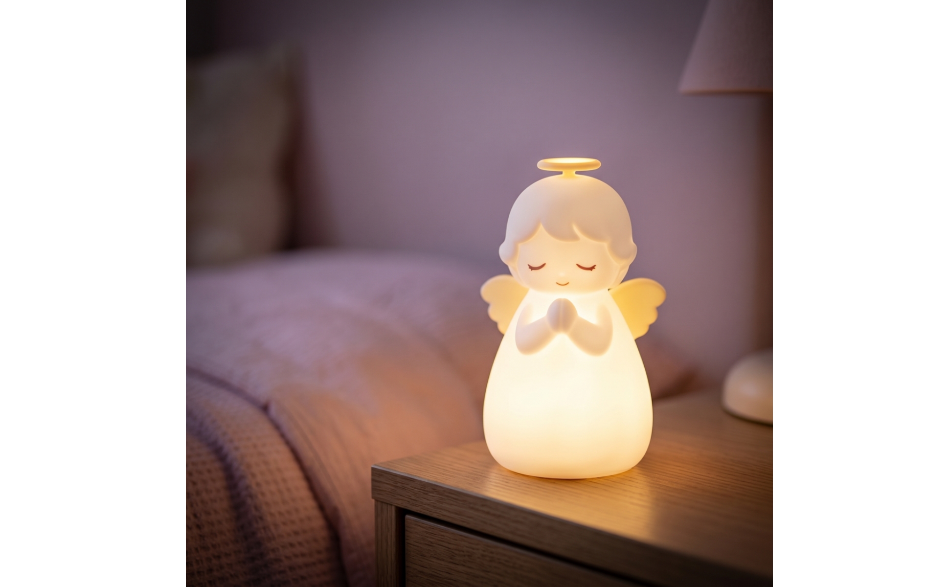 Angel Silicone Lamp Dimmable Angel Night Light Warm Glow for Nursery, Baby, Kids