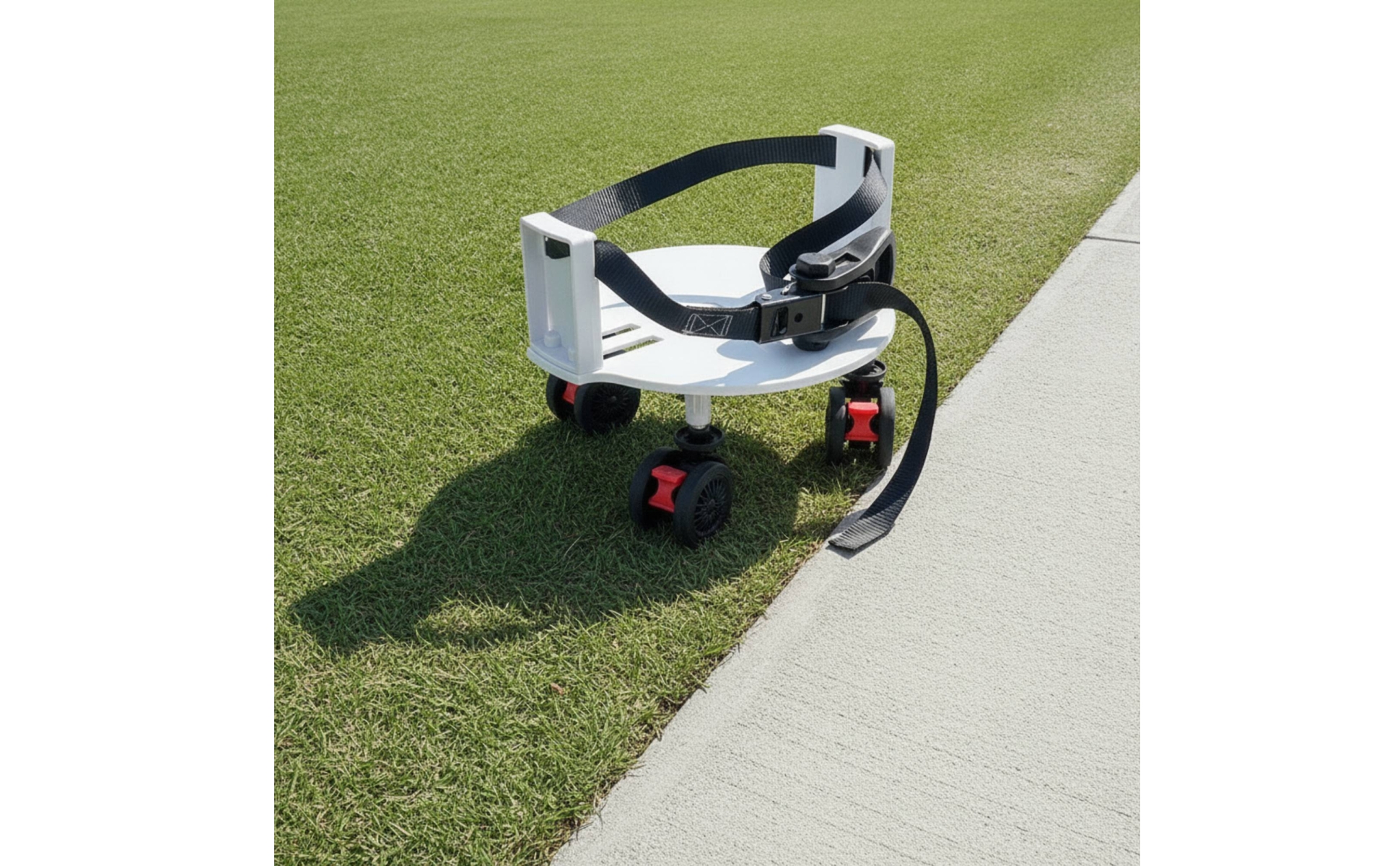 Golf Bag Wheel Base Low-Height Rolling Base with Strap Swivel for Driving Range