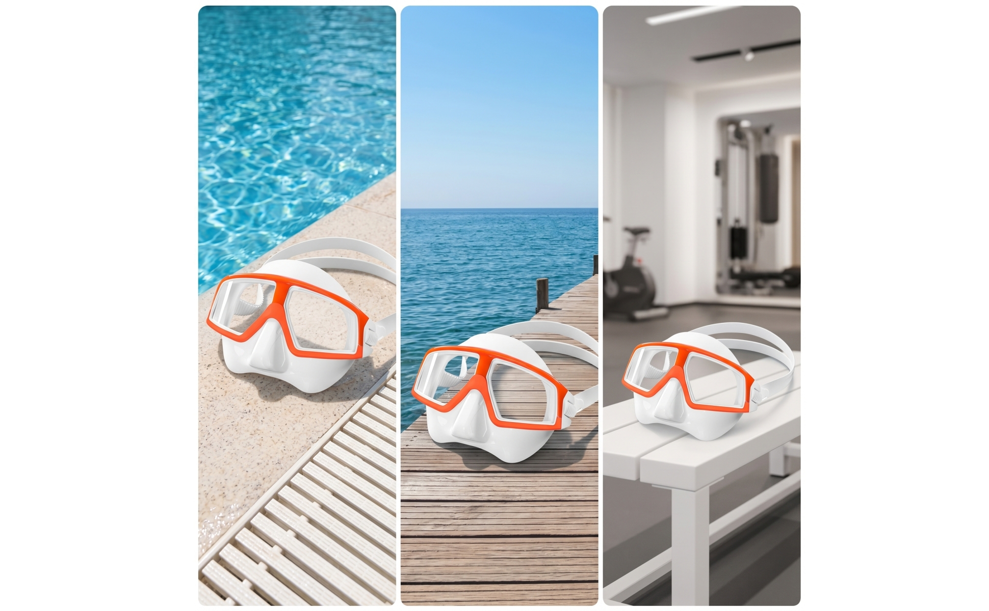 Snorkeling Mask with Silicone Skirt Wide-View Diving Mask with Tempered Glass