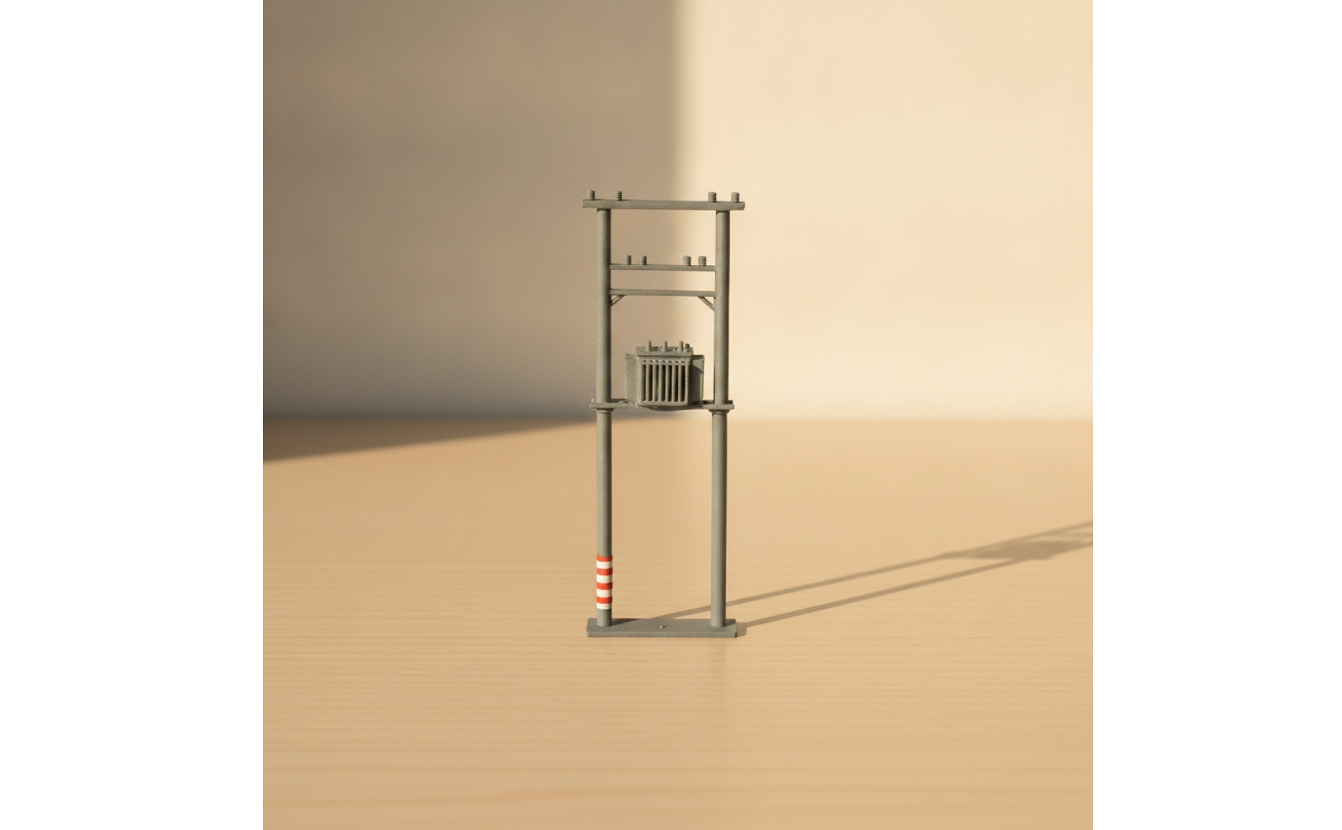 HO Scale Utility Pole Industrial for Railway Scenes, Diorama Builders, Hobbyists
