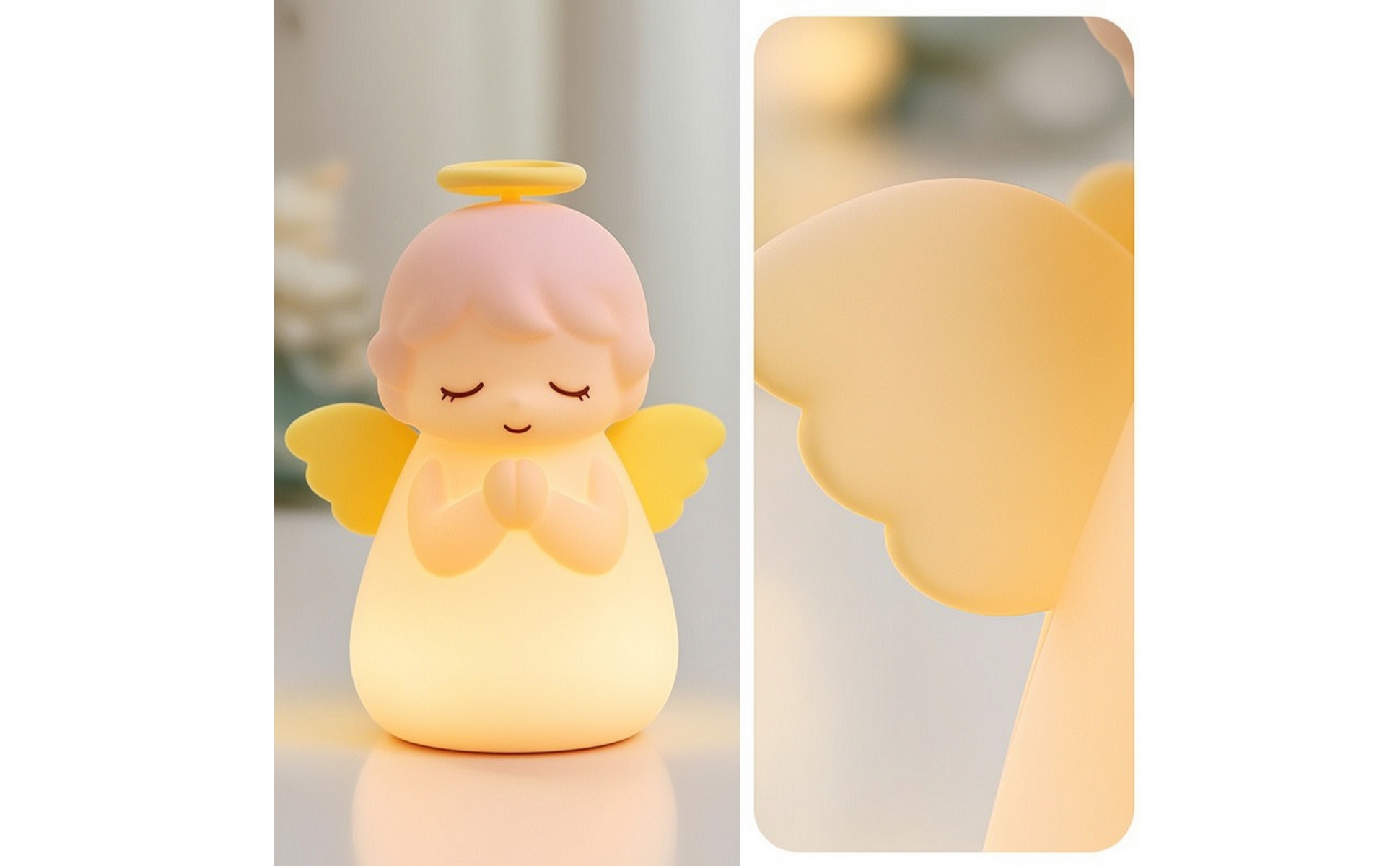 Angel Silicone Lamp Dimmable Angel Night Light Warm Glow for Nursery, Baby, Kids