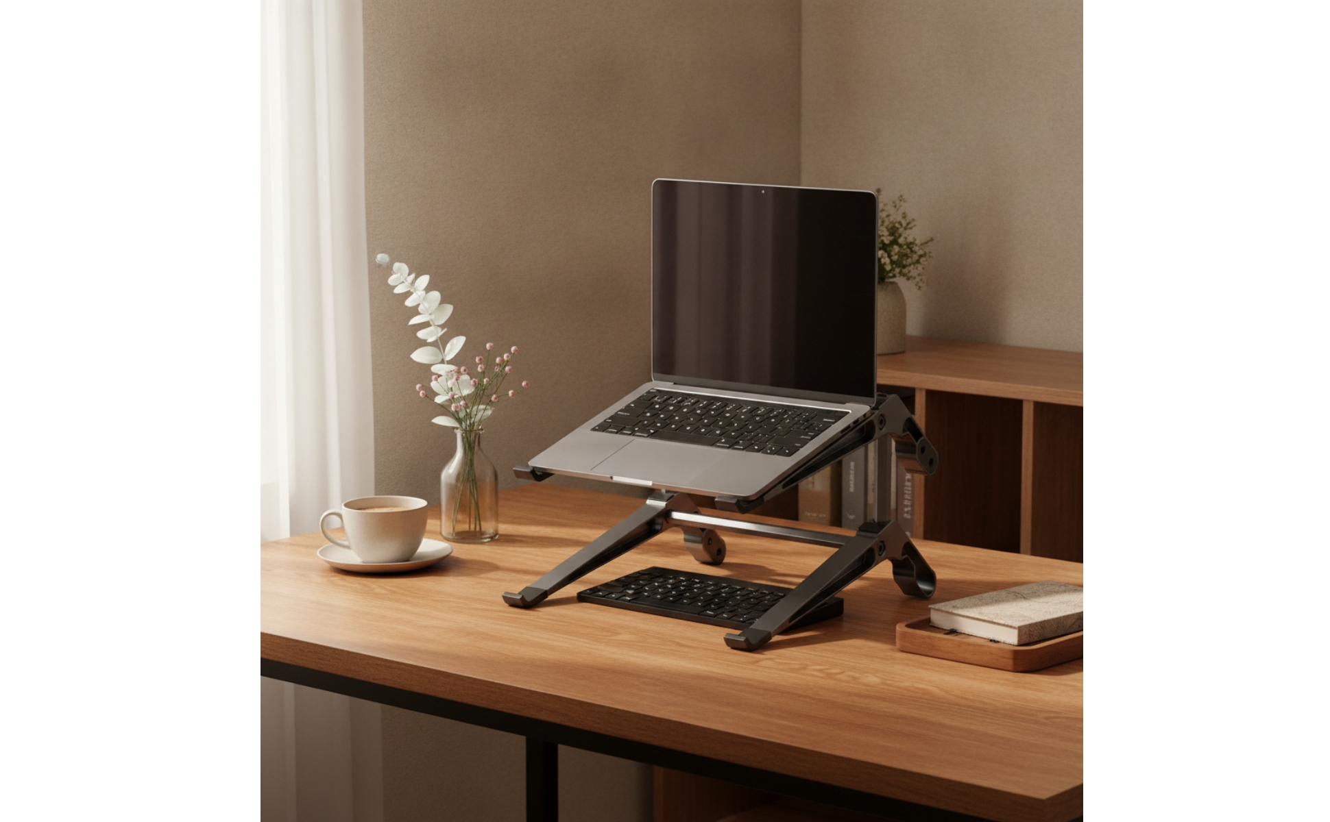 Two-tierLayer Laptop Stand Open-Frame Laptop Stand Angled for Home Office