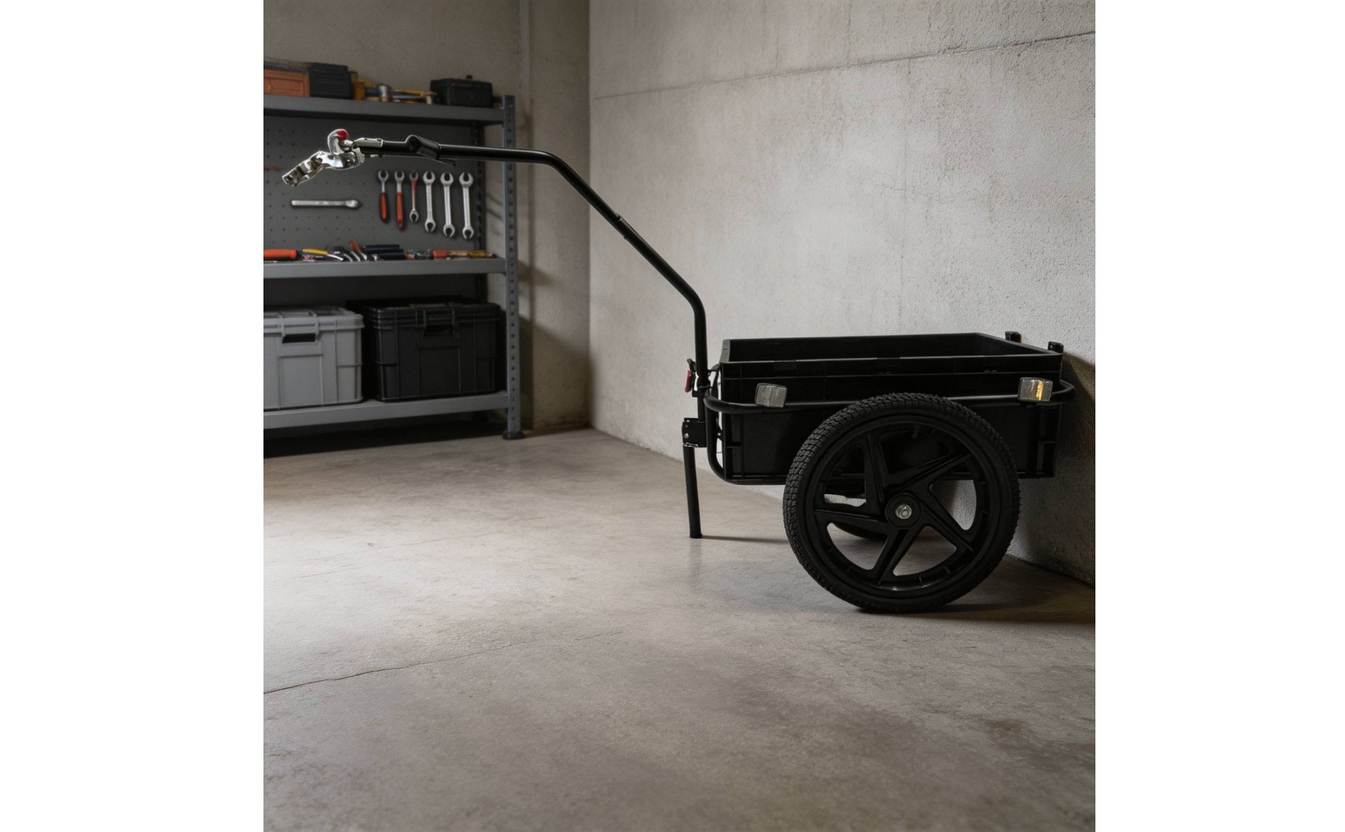 Cycle Trailer with Cargo Box Detachable Bike Cargo Trailer Pneumatic