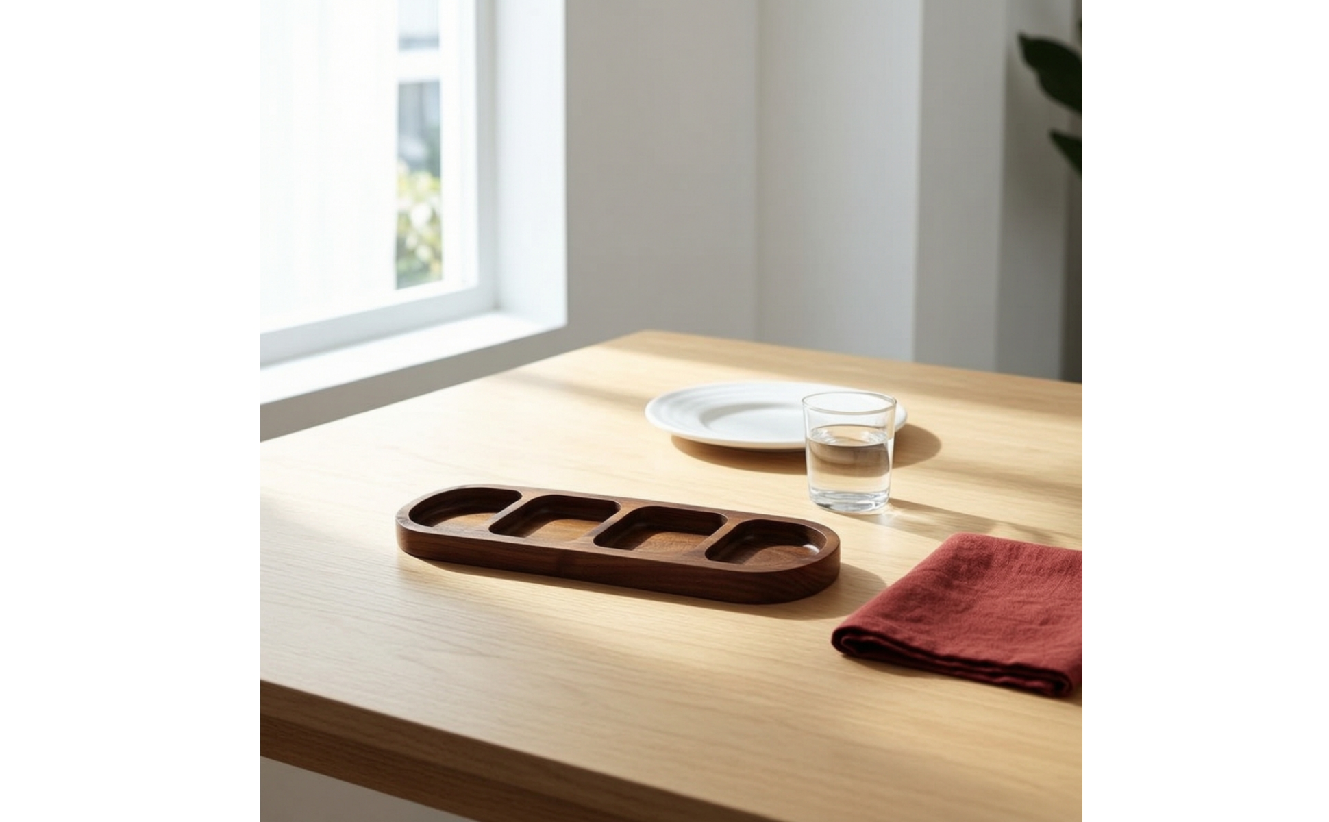 Condiment Dish Wooden Sauce Dish Sturdy for Hot Pot, Barbecue