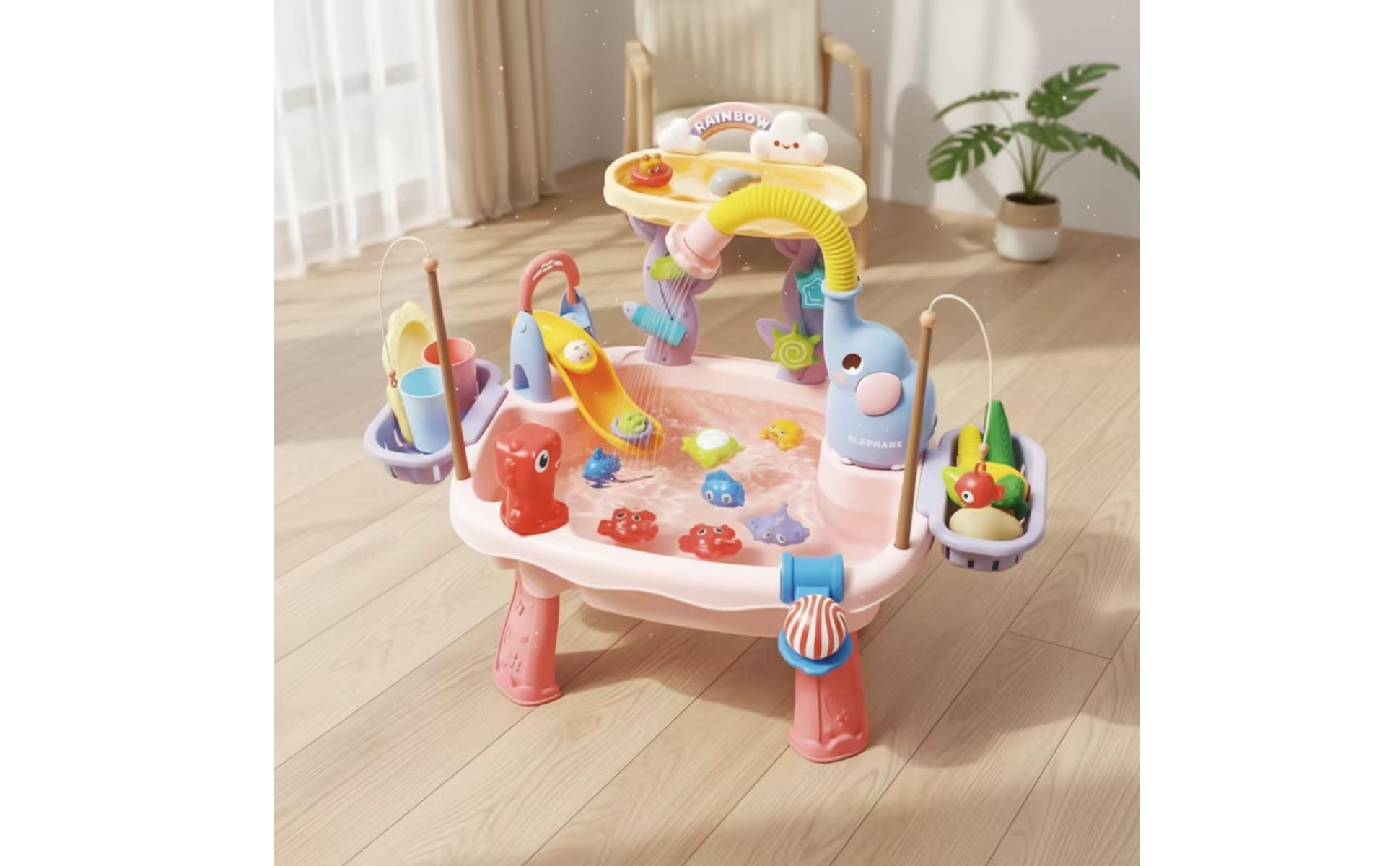 Elephant Water Table Circulating Faucet Animal Water Park Rainbow Arch