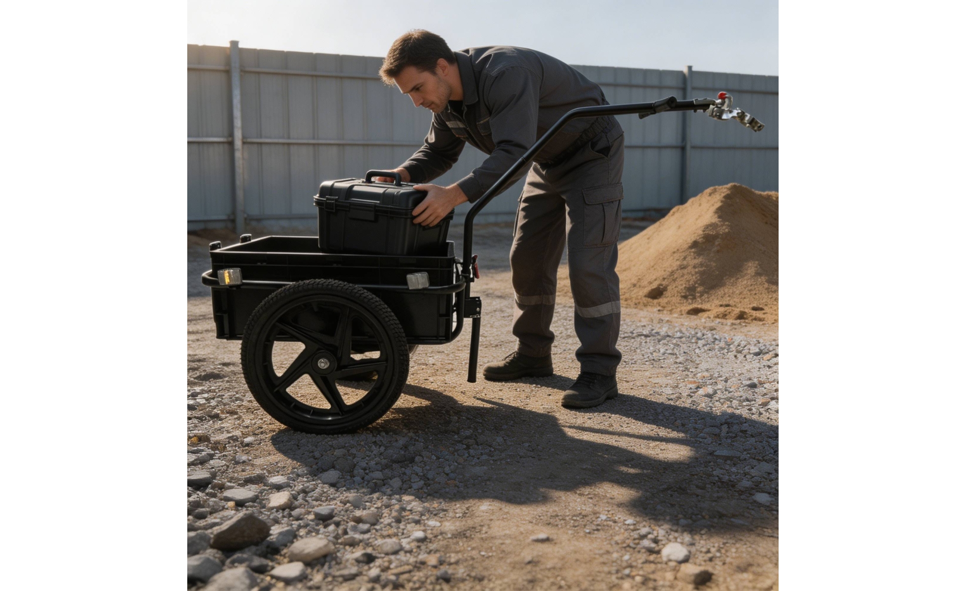 Cycle Trailer with Cargo Box Detachable Bike Cargo Trailer Pneumatic