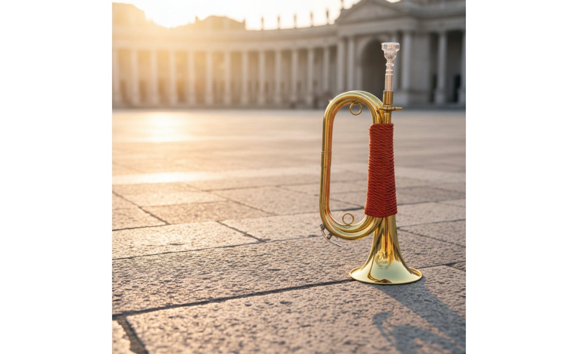 Bugle Blasinstrument Goldfarben Signalhorn mit Tasche Tragbar