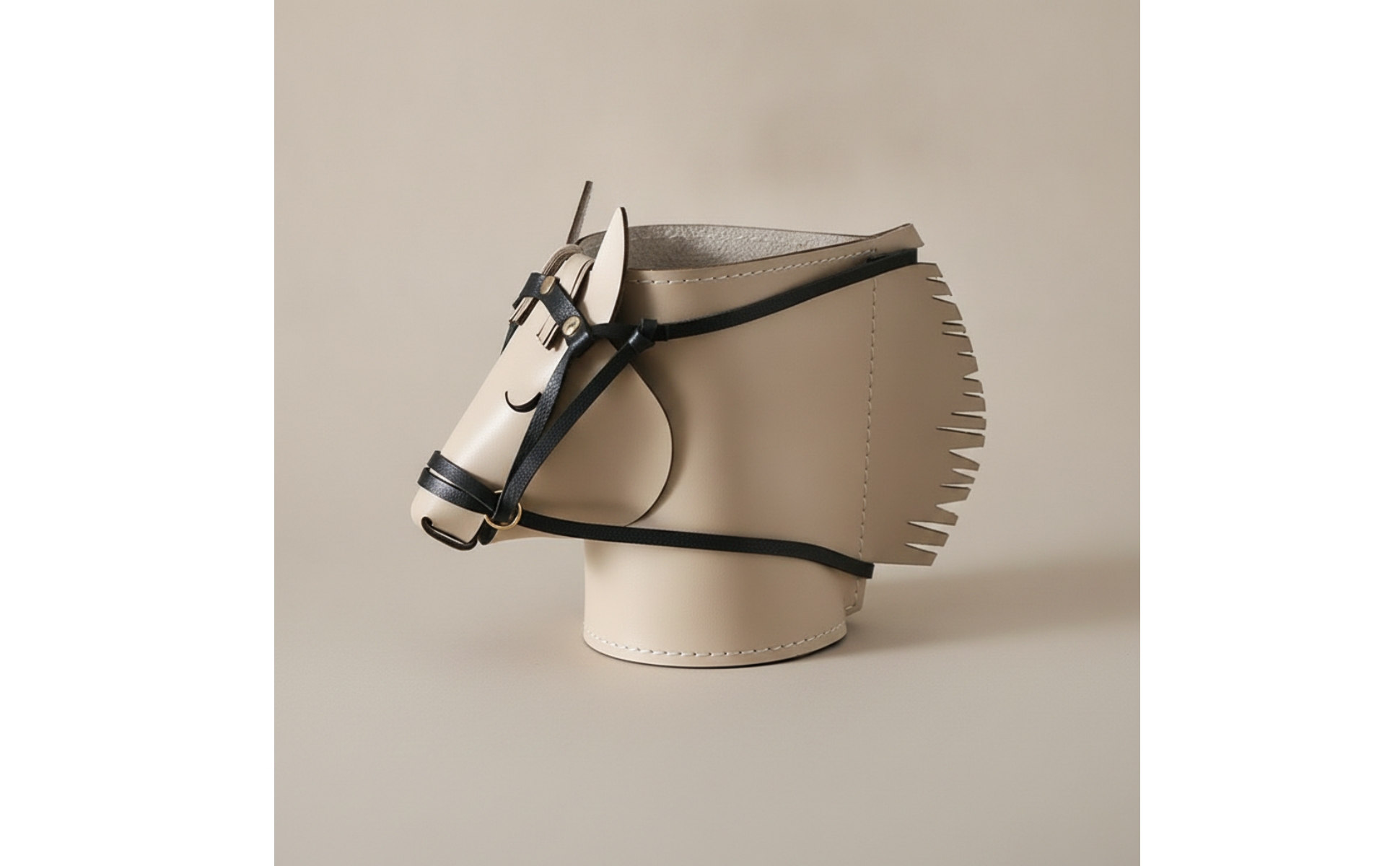 Horse Head Desk Organizer Stitched Horse Head Pen Holder Decorative for Vanity