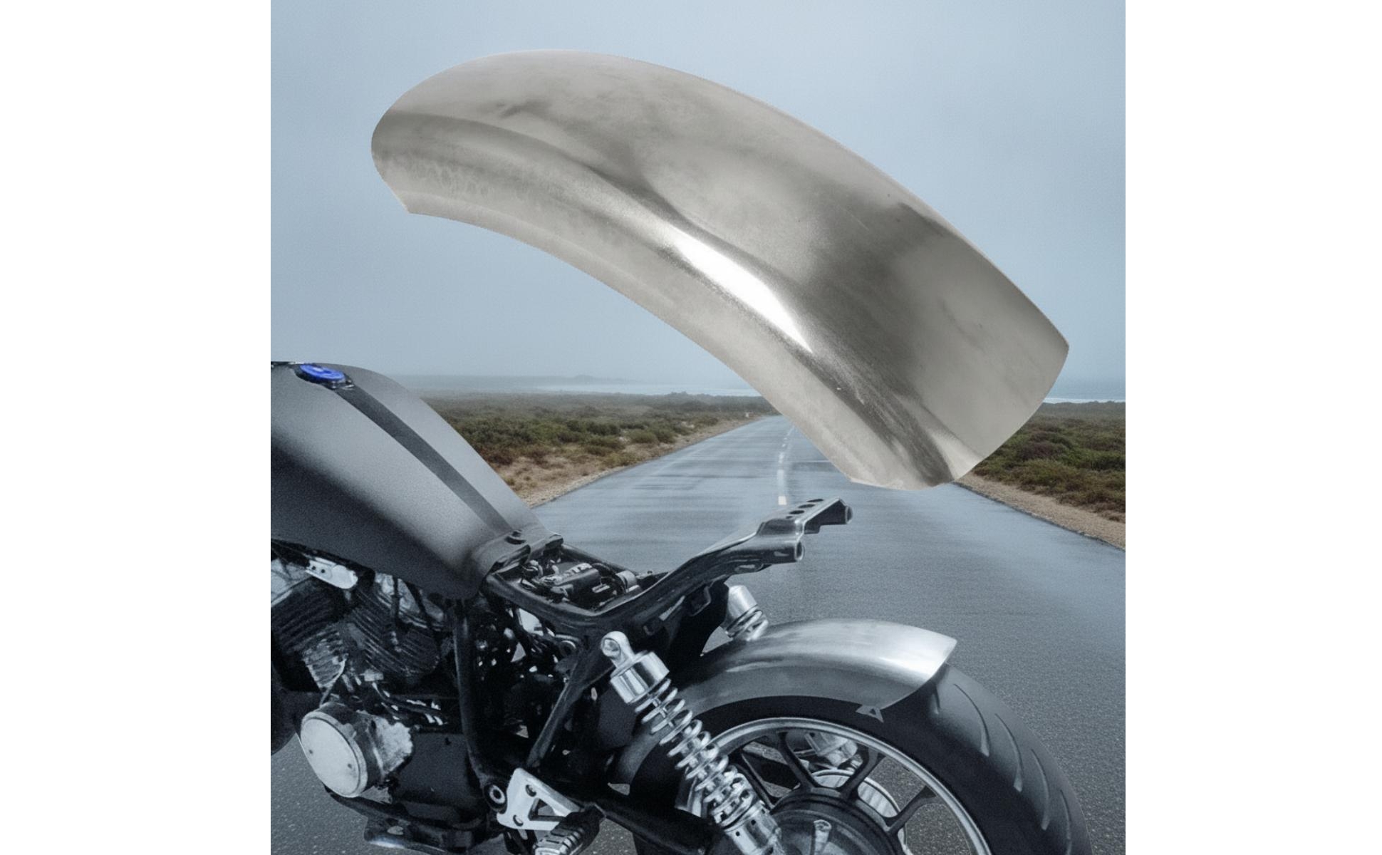 Motorcycle Splash Guard 155mm Motorcycle Rear Mudguard Raw Metal