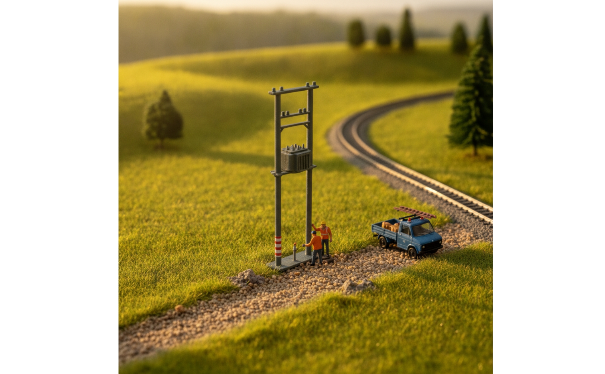 HO Scale Utility Pole Industrial for Railway Scenes, Diorama Builders, Hobbyists