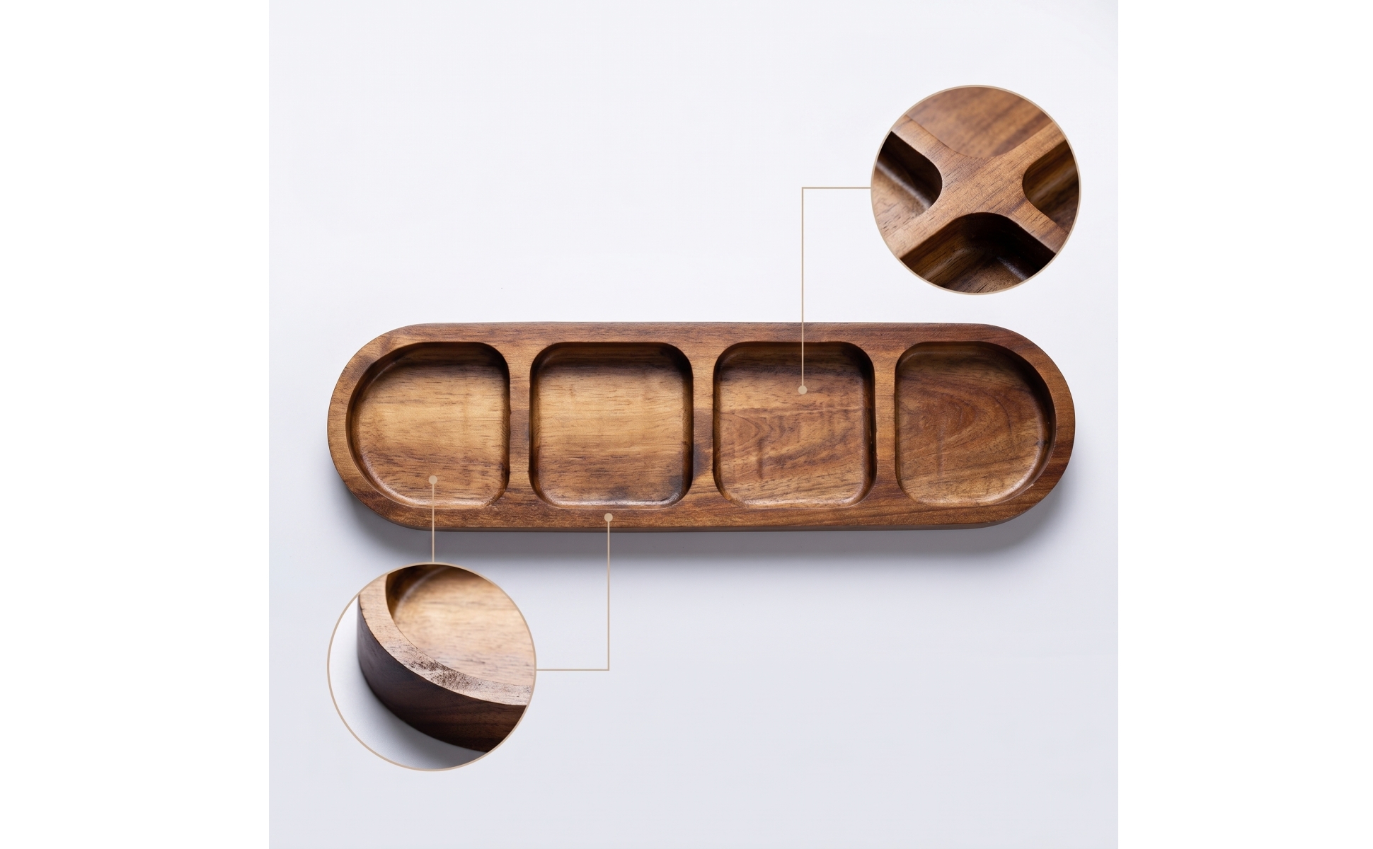 Condiment Dish Wooden Sauce Dish Sturdy for Hot Pot, Barbecue