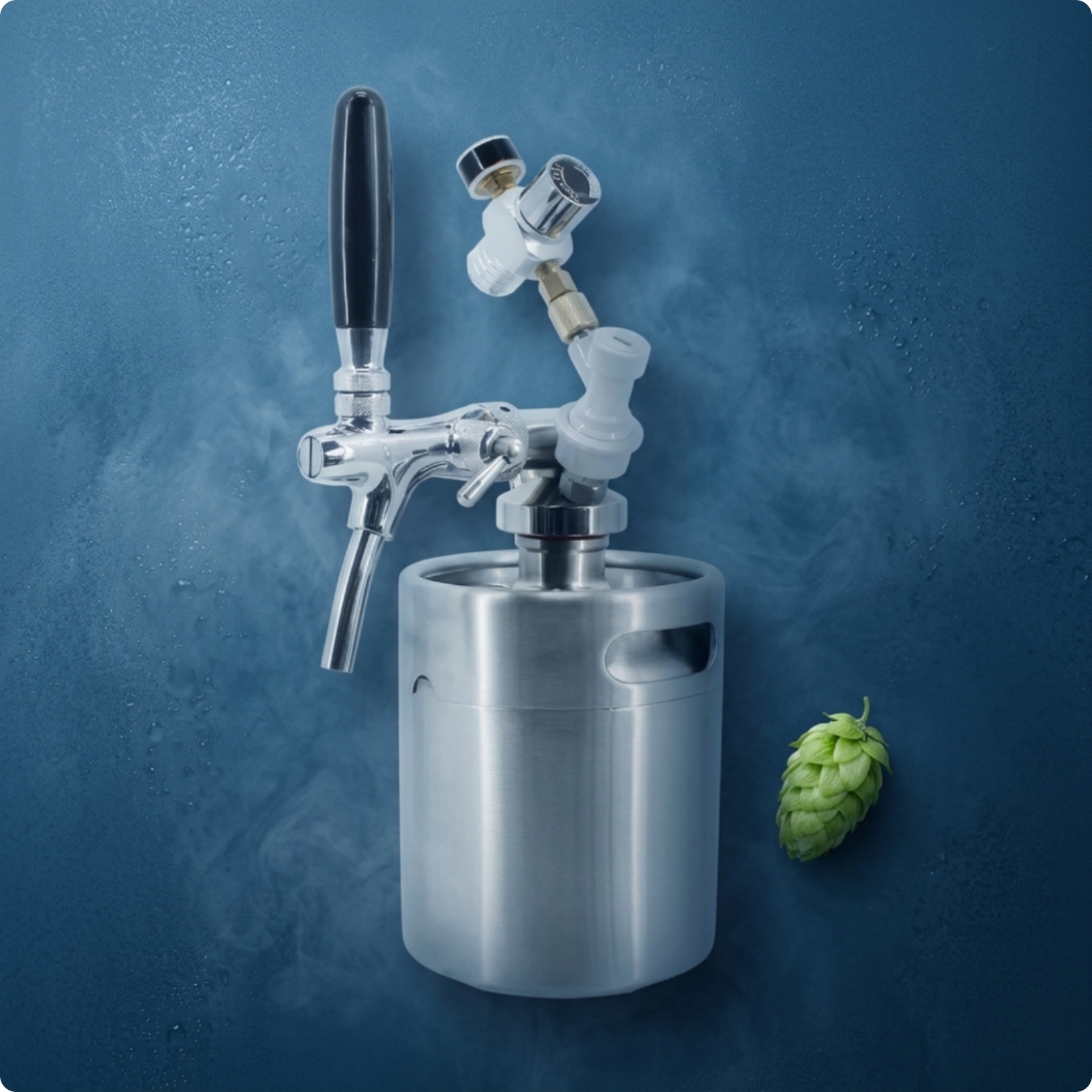Mini Keg with Faucet Brushed Mini Keg Portable for Home Bar, Homebrewers